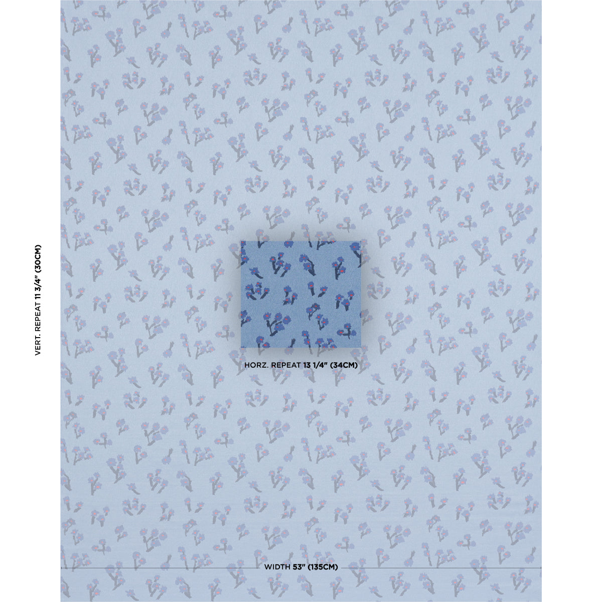 Rosie Posy Woven fabric in blue color - pattern number 85892 - by Schumacher in the Caroline Z Hurley collection