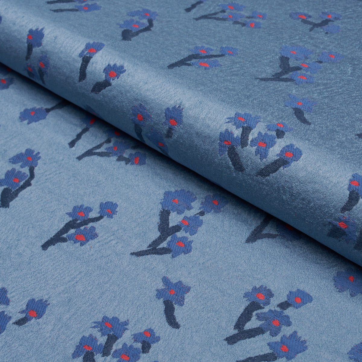 Rosie Posy Woven fabric in blue color - pattern number 85892 - by Schumacher in the Caroline Z Hurley collection