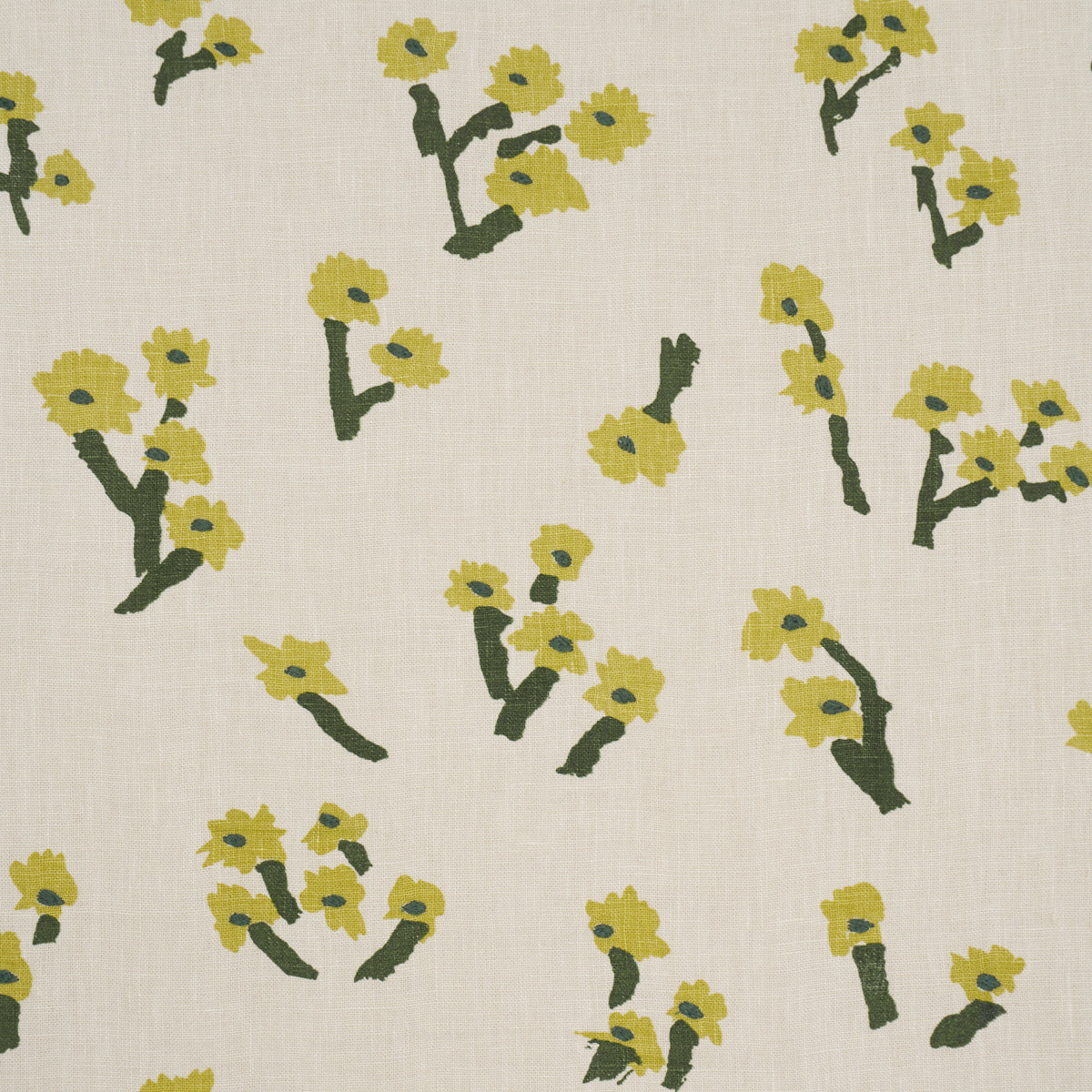 Rosie Posy fabric in yellow color - pattern number 85900 - by Schumacher in the Caroline Z Hurley collection