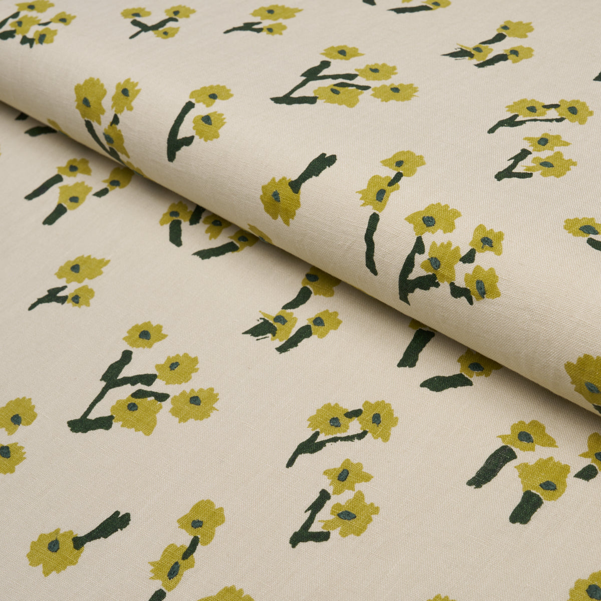 Rosie Posy fabric in yellow color - pattern number 85900 - by Schumacher in the Caroline Z Hurley collection