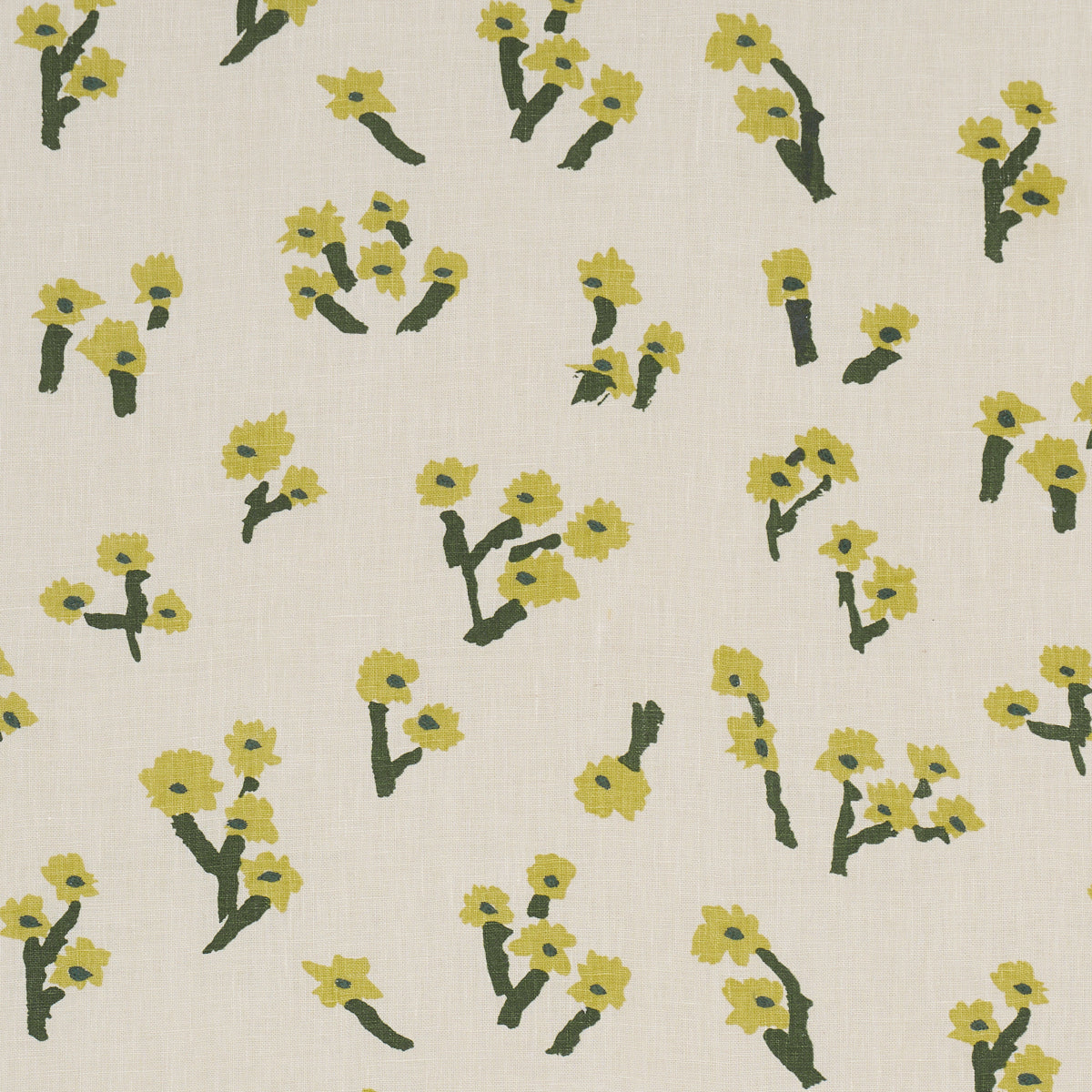 Rosie Posy fabric in yellow color - pattern number 85900 - by Schumacher in the Caroline Z Hurley collection