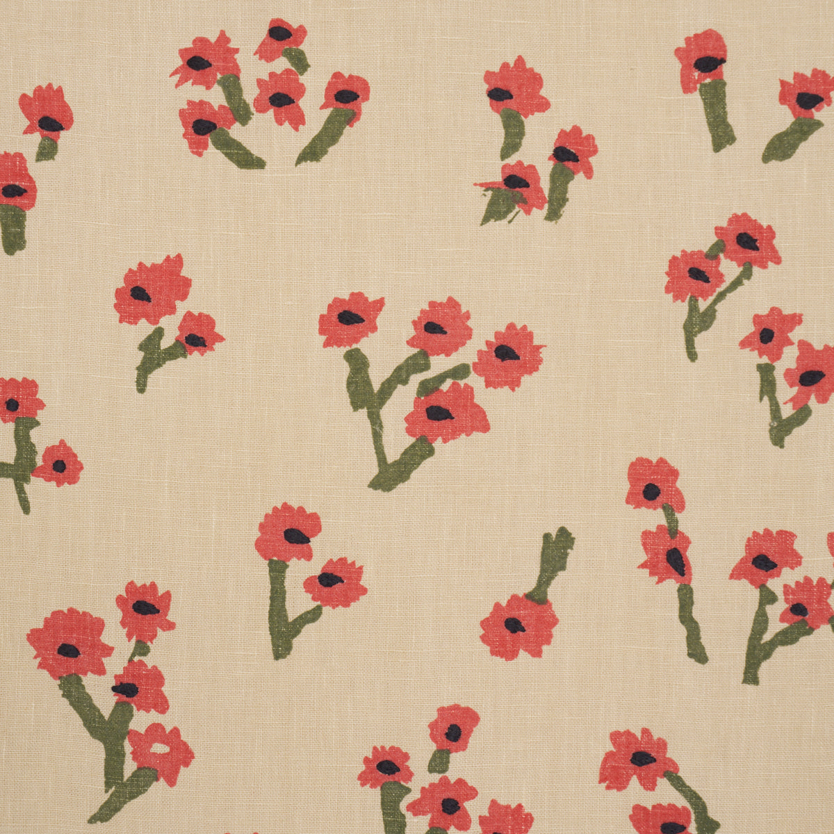Rosie Posy fabric in red color - pattern number 85901 - by Schumacher in the Caroline Z Hurley collection