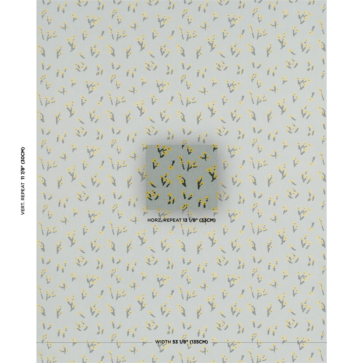 Rosie Posy fabric in sky color - pattern number 85902 - by Schumacher in the Caroline Z Hurley collection