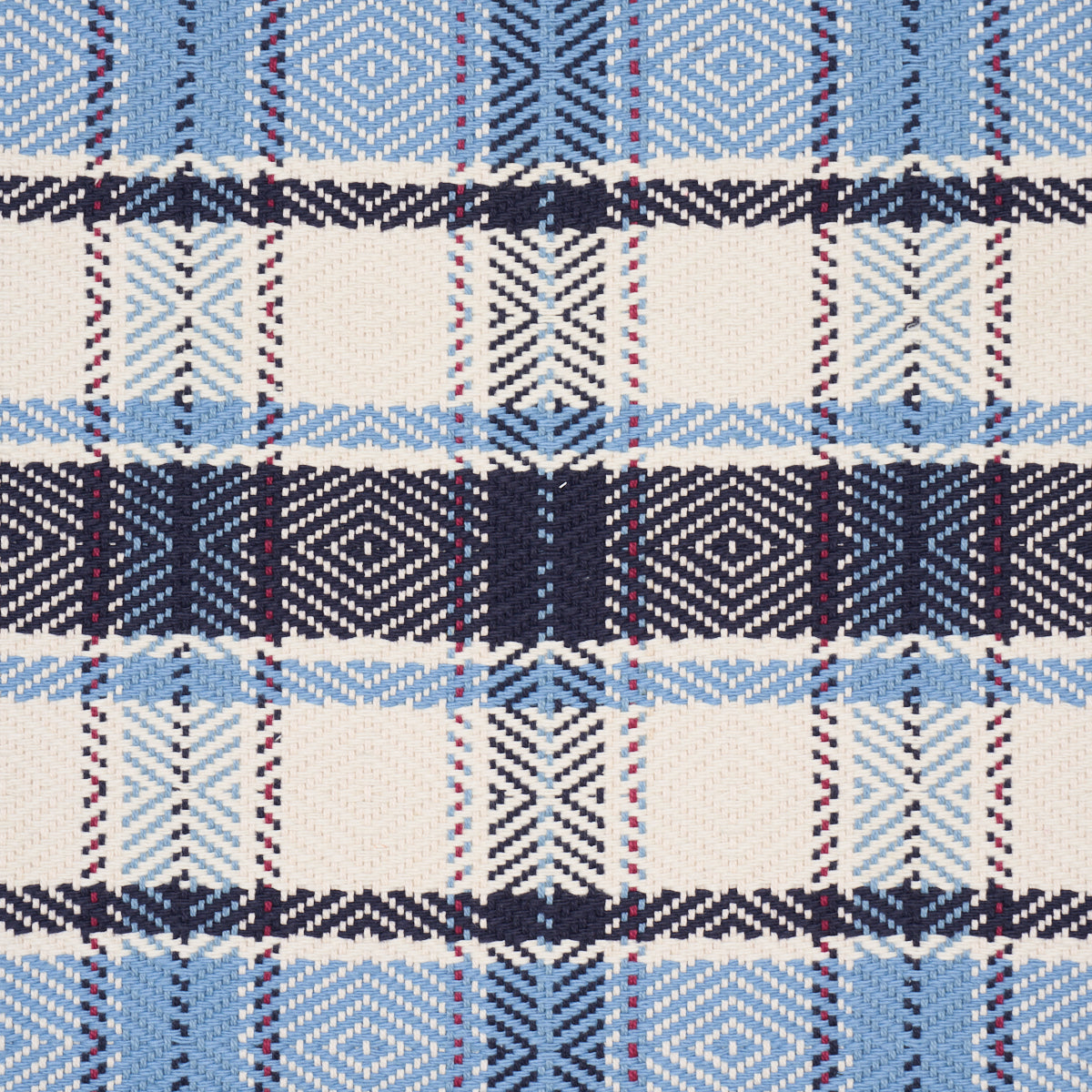 Heidi Plaid fabric in indigo color - pattern number 85990 - by Schumacher in the Prairie collection