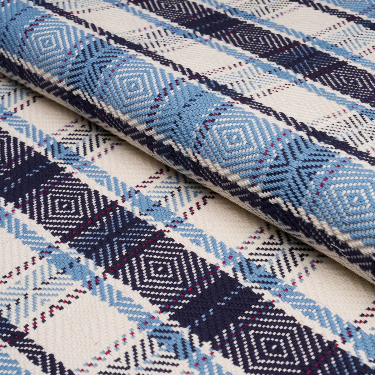 Heidi Plaid fabric in indigo color - pattern number 85990 - by Schumacher in the Prairie collection