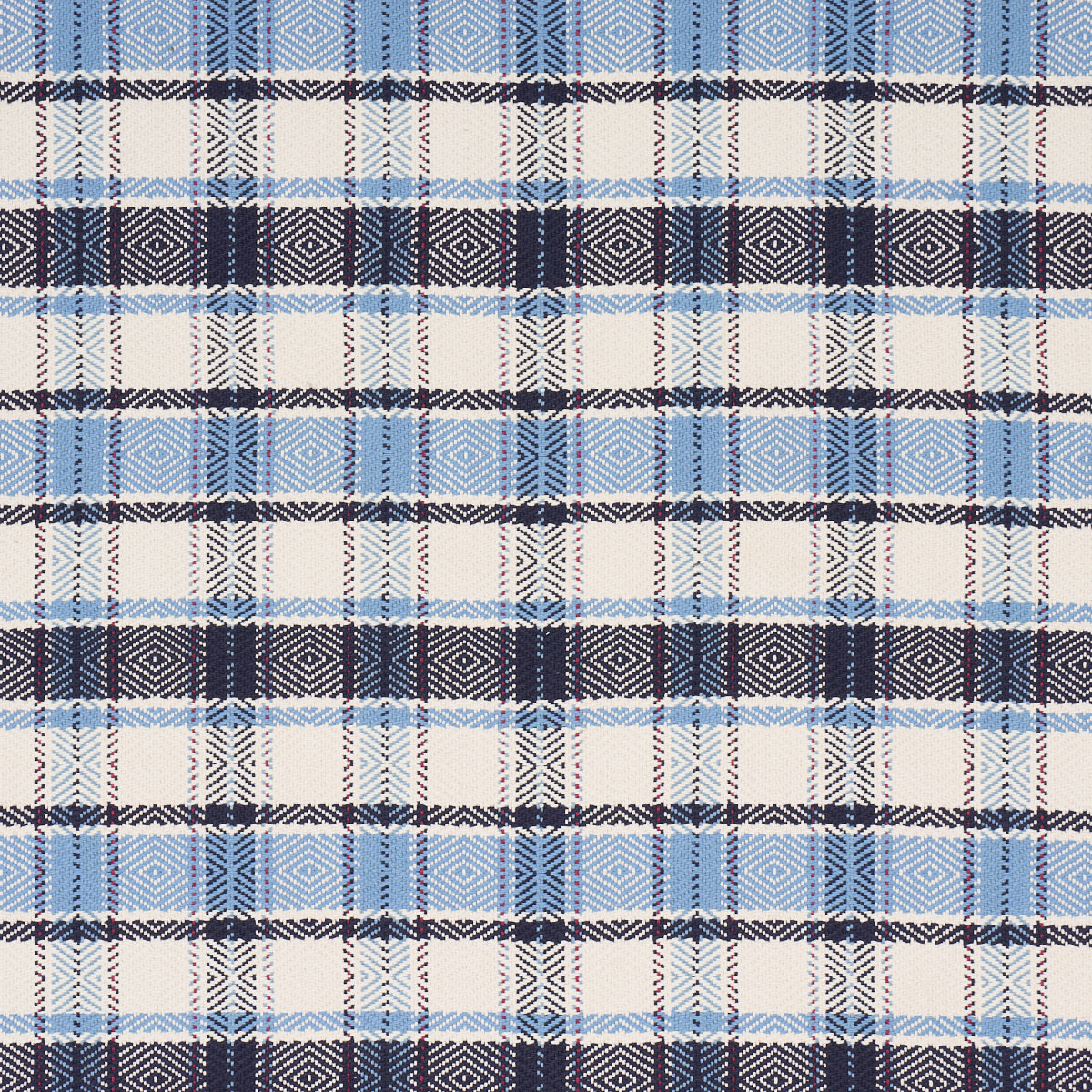 Heidi Plaid fabric in indigo color - pattern number 85990 - by Schumacher in the Prairie collection