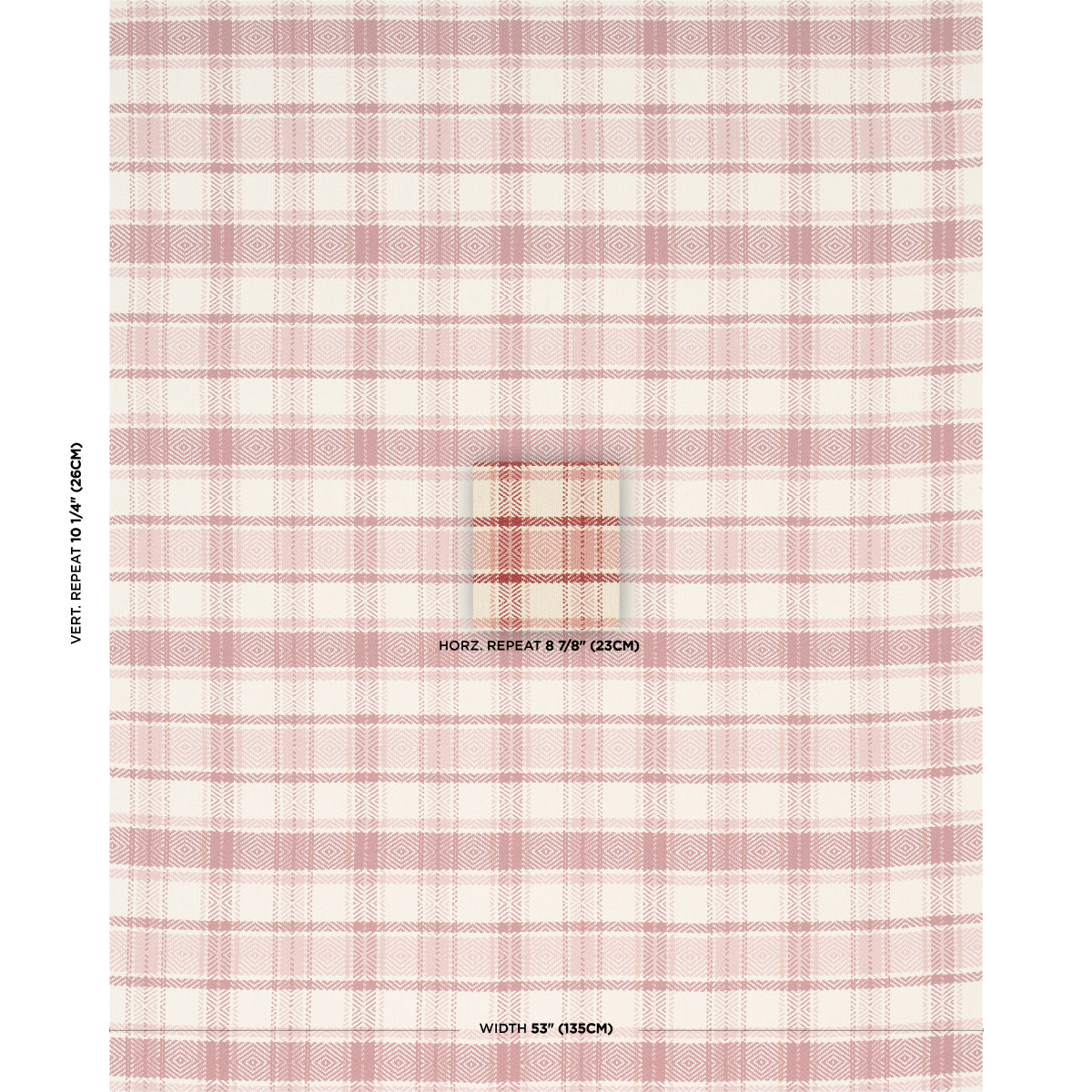 Heidi Plaid fabric in cranberry color - pattern number 85991 - by Schumacher in the Prairie collection