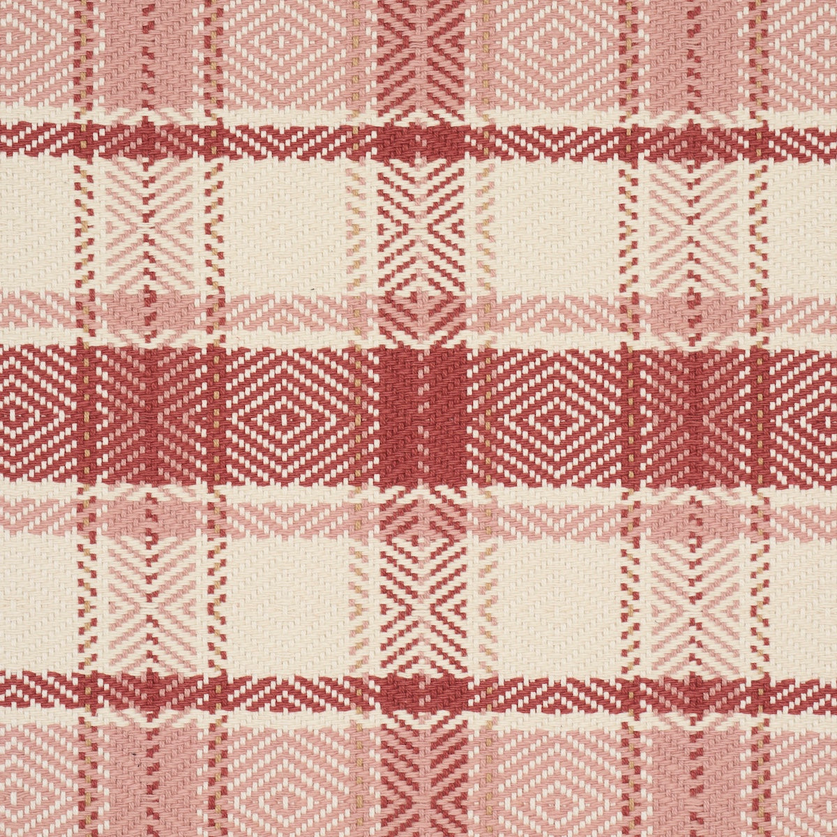 Heidi Plaid fabric in cranberry color - pattern number 85991 - by Schumacher in the Prairie collection