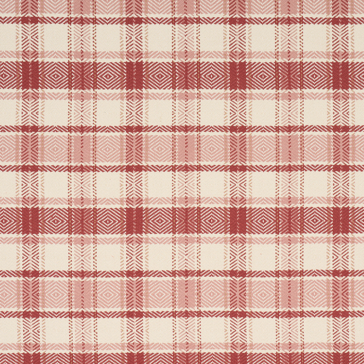 Heidi Plaid fabric in cranberry color - pattern number 85991 - by Schumacher in the Prairie collection