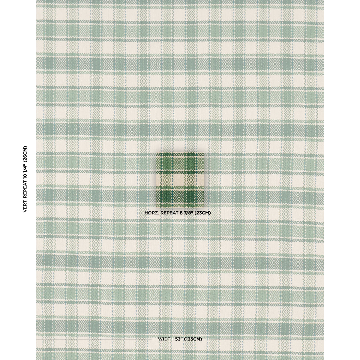 Heidi Plaid fabric in leaf color - pattern number 85992 - by Schumacher in the Prairie collection