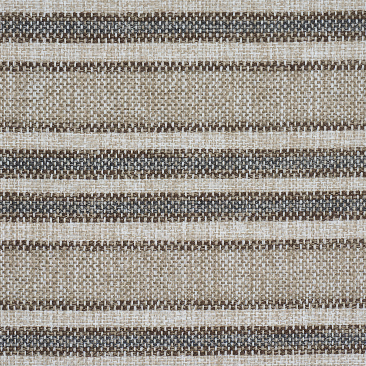 Even Keel Outdoor Stripe fabric in greige color - pattern number 86030 - by Schumacher in the Perennial Favorites collection
