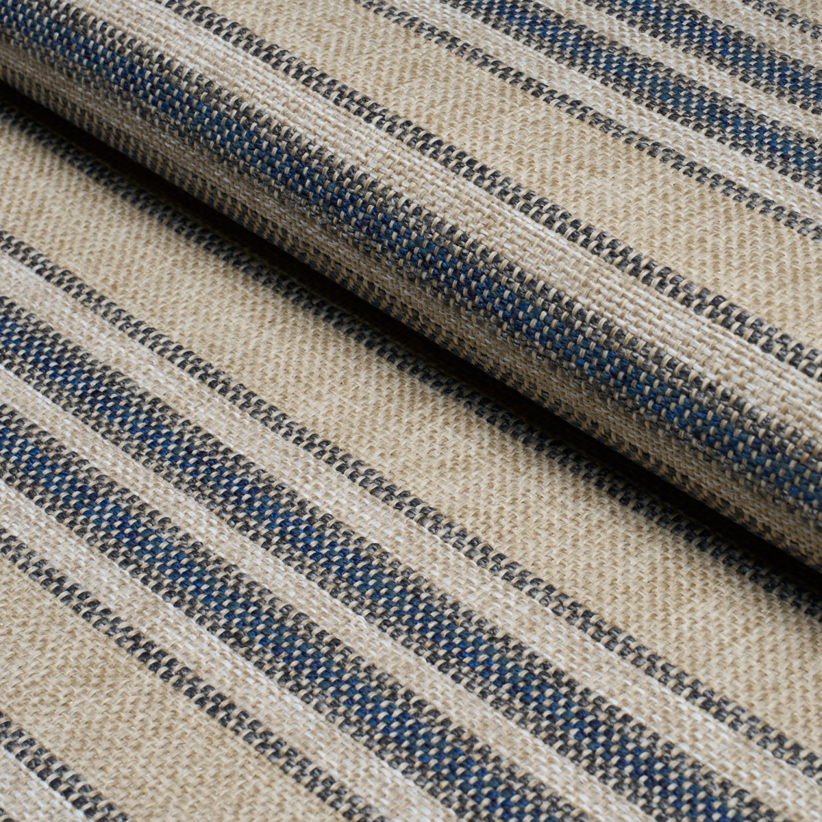 Even Keel Outdoor Stripe fabric in navy color - pattern number 86032 - by Schumacher in the Perennial Favorites collection