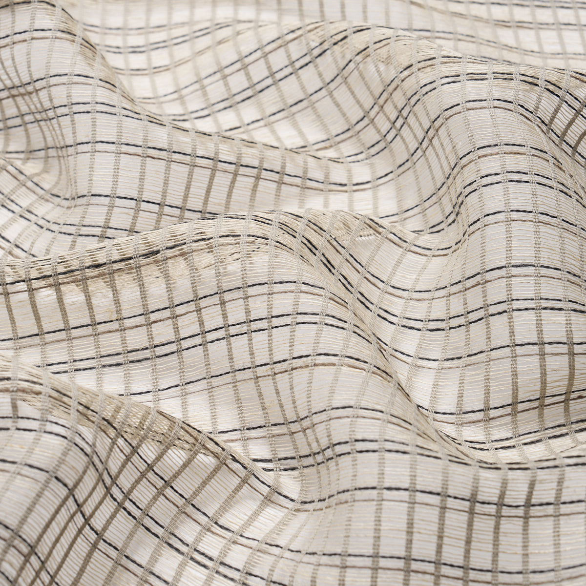 Payton Linen Sheer Grid fabric in black &amp; white color - pattern number 86050 - by Schumacher in the Patterson Flynn collection