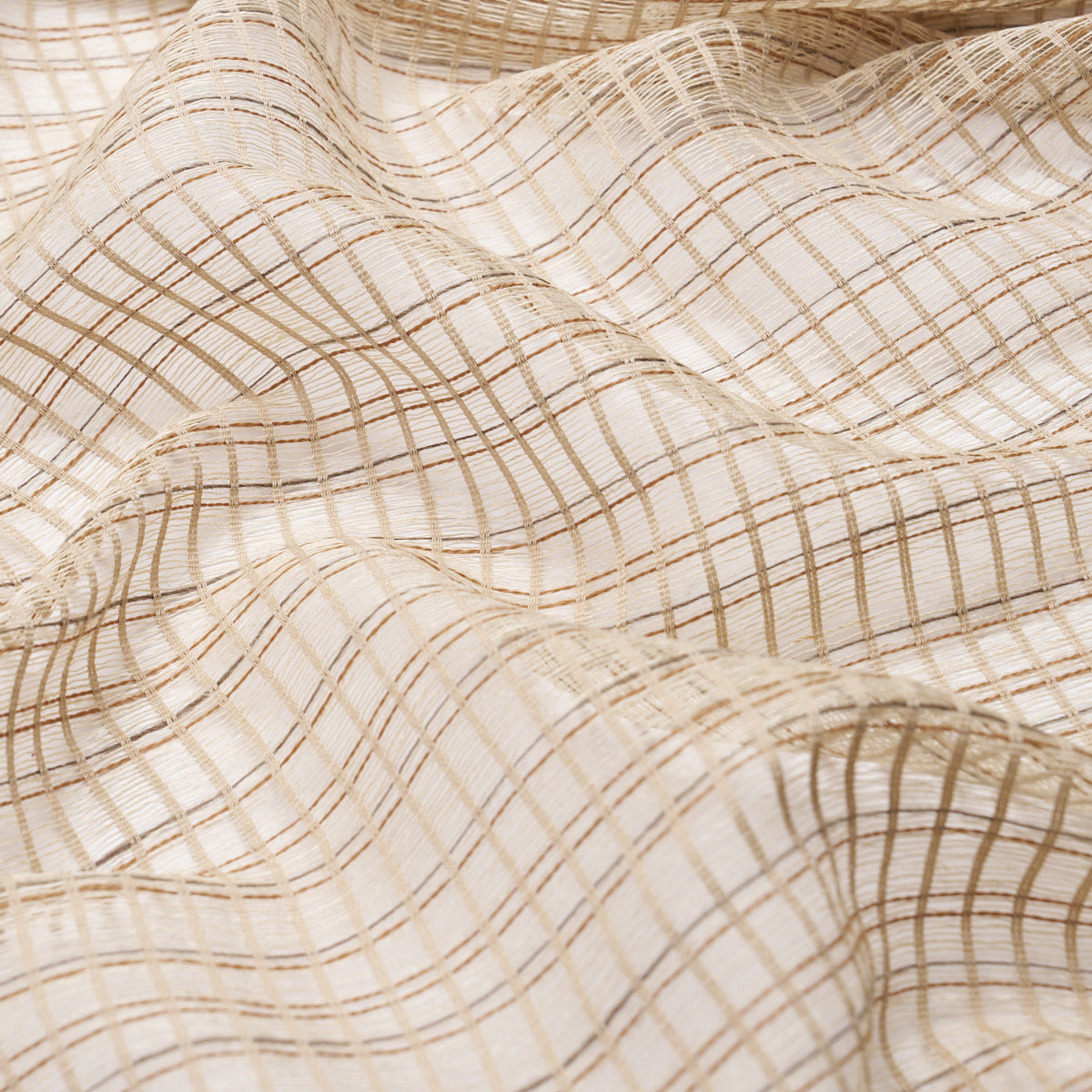 Payton Linen Sheer Grid fabric in natural color - pattern number 86051 - by Schumacher in the Patterson Flynn collection