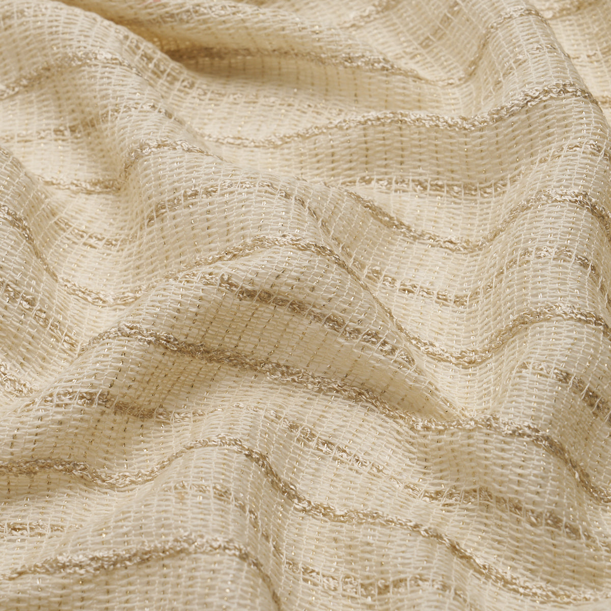 Ellie Alpaca Shimmer Sheer fabric in cream color - pattern number 86070 - by Schumacher in the Patterson Flynn collection