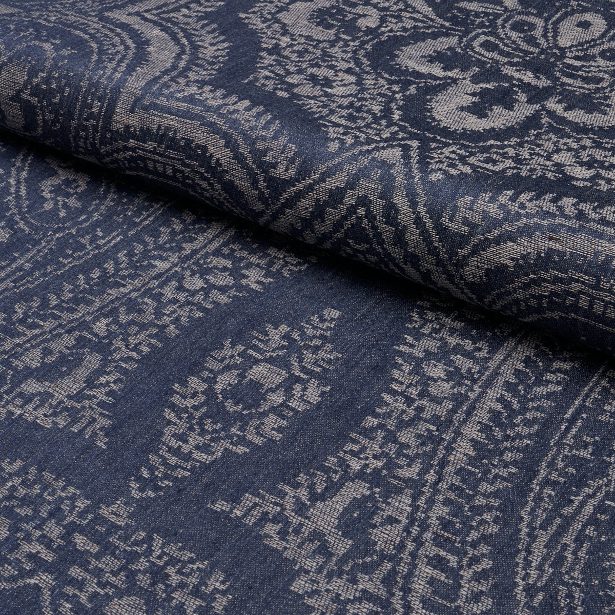 Amara Paisley fabric in indigo color - pattern number 86120 - by Schumacher in the Acquerello collection