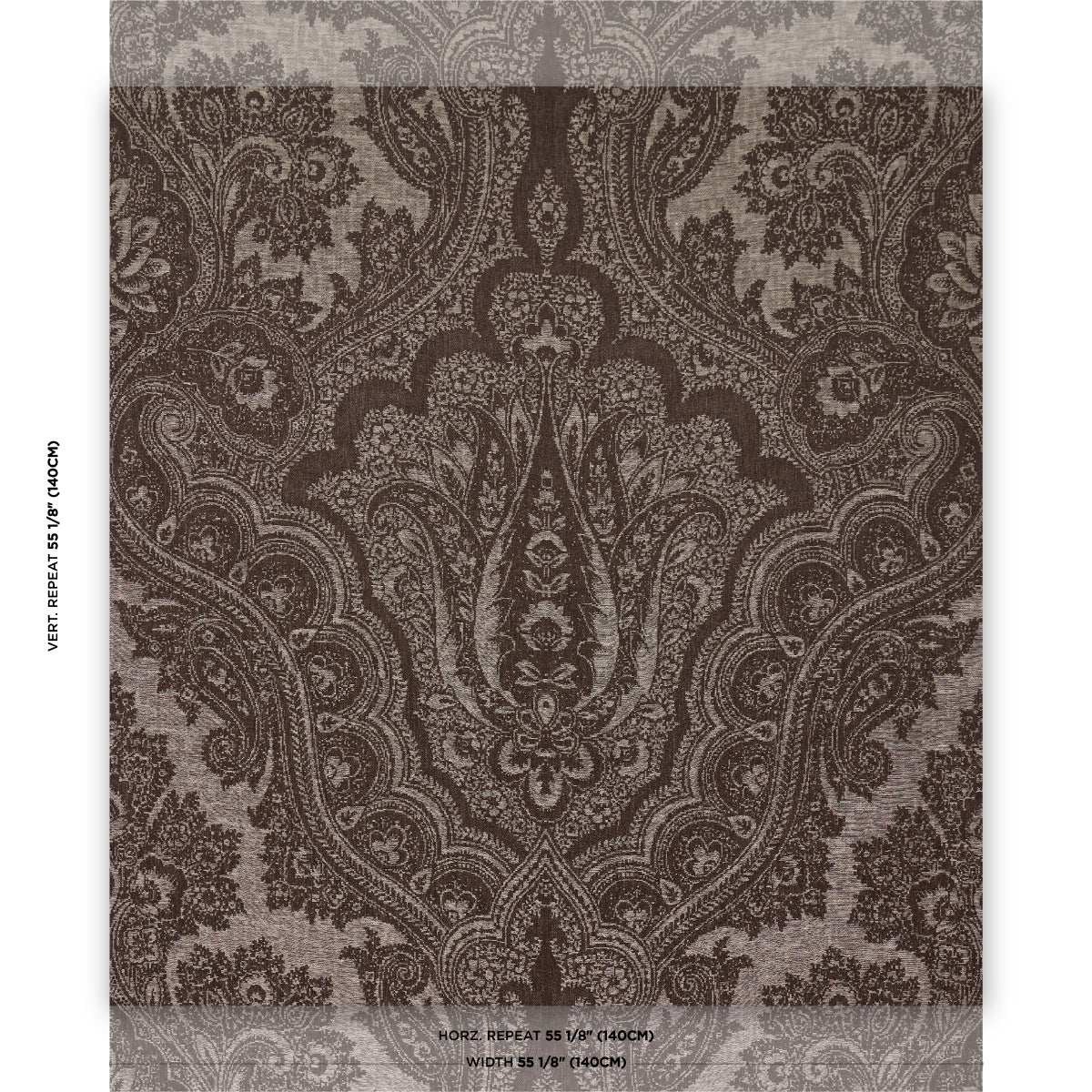 Amara Paisley fabric in mocha color - pattern number 86122 - by Schumacher in the Acquerello collection