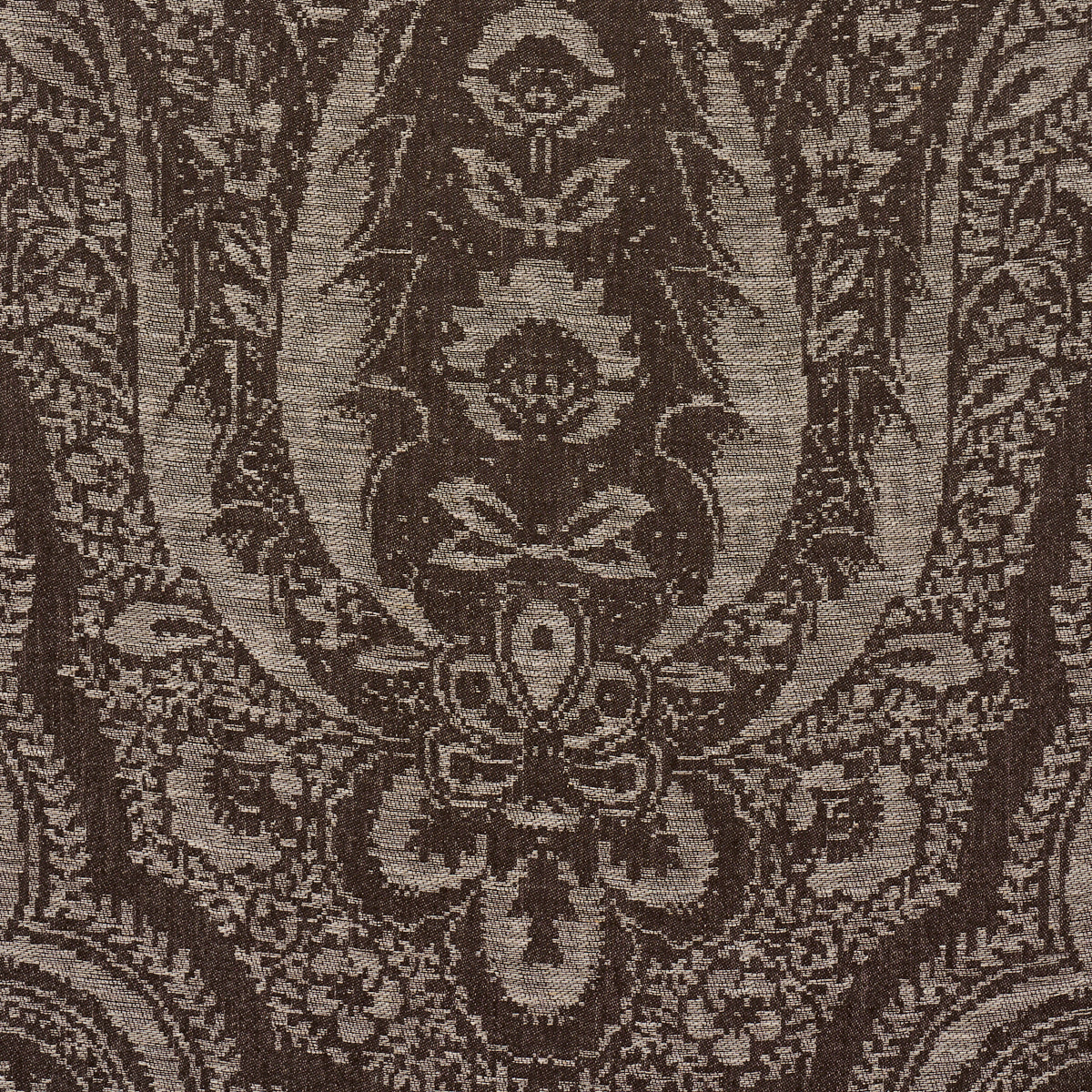 Amara Paisley fabric in mocha color - pattern number 86122 - by Schumacher in the Acquerello collection