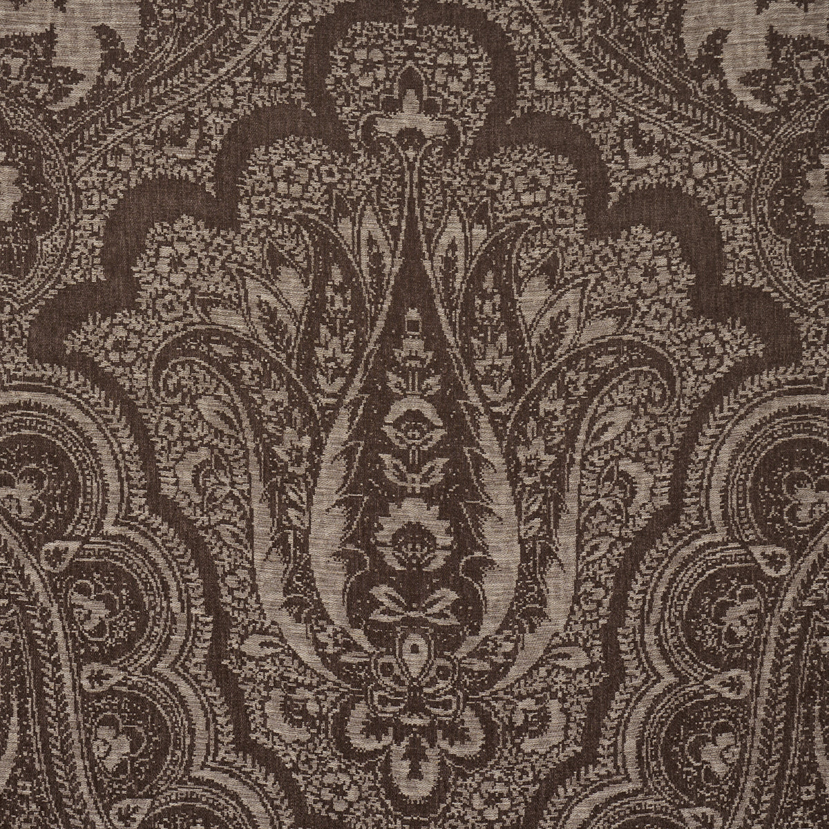 Amara Paisley fabric in mocha color - pattern number 86122 - by Schumacher in the Acquerello collection