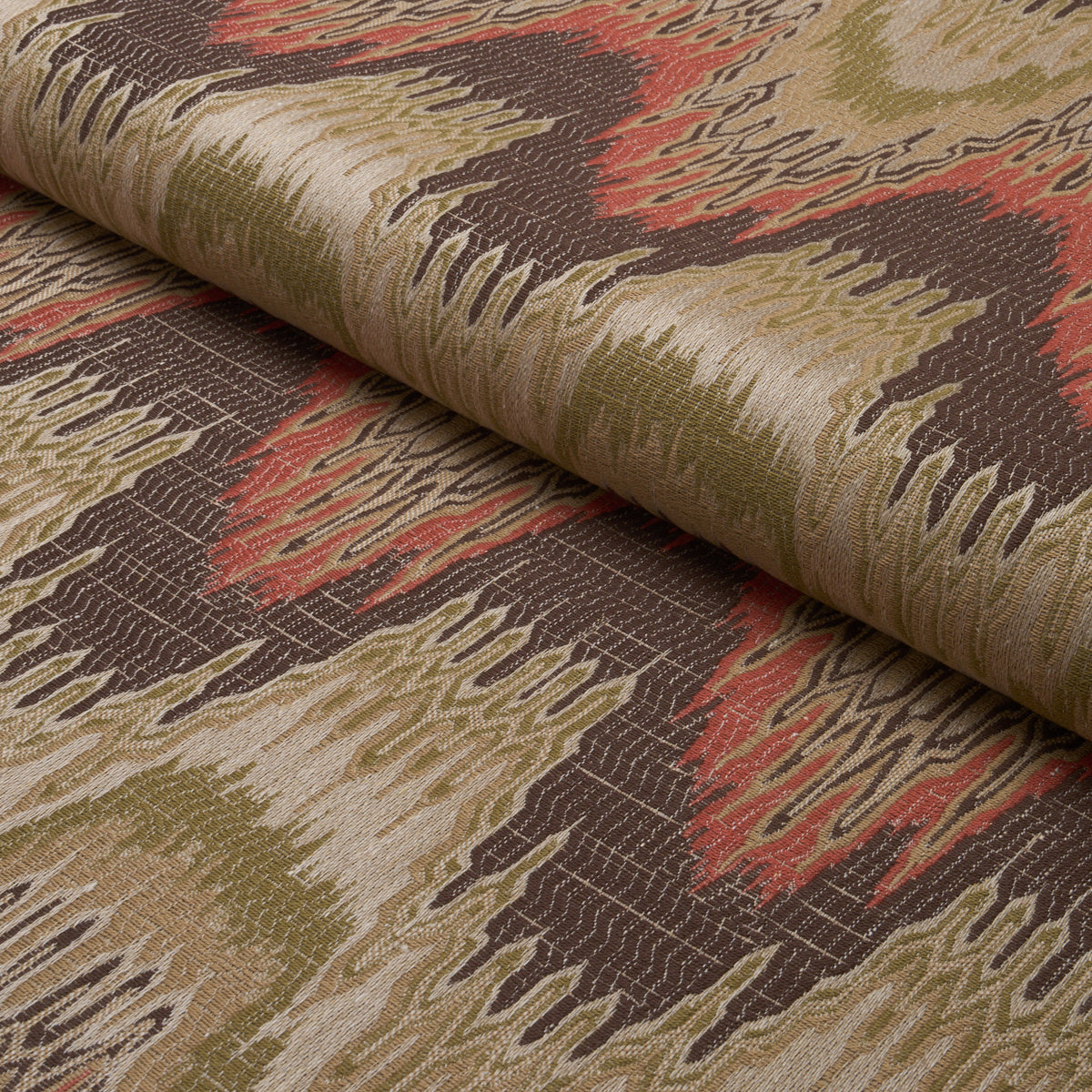 Elio Flamestitch fabric in ruby color - pattern number 86130 - by Schumacher in the Acquerello collection