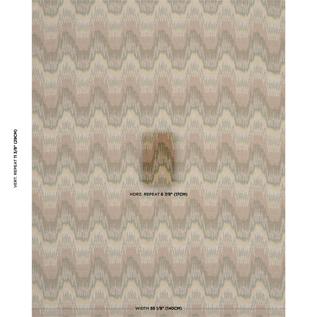 Elio Flamestitch fabric in citron color - pattern number 86132 - by Schumacher in the Acquerello collection
