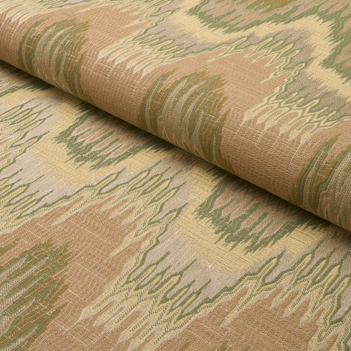 Elio Flamestitch fabric in citron color - pattern number 86132 - by Schumacher in the Acquerello collection