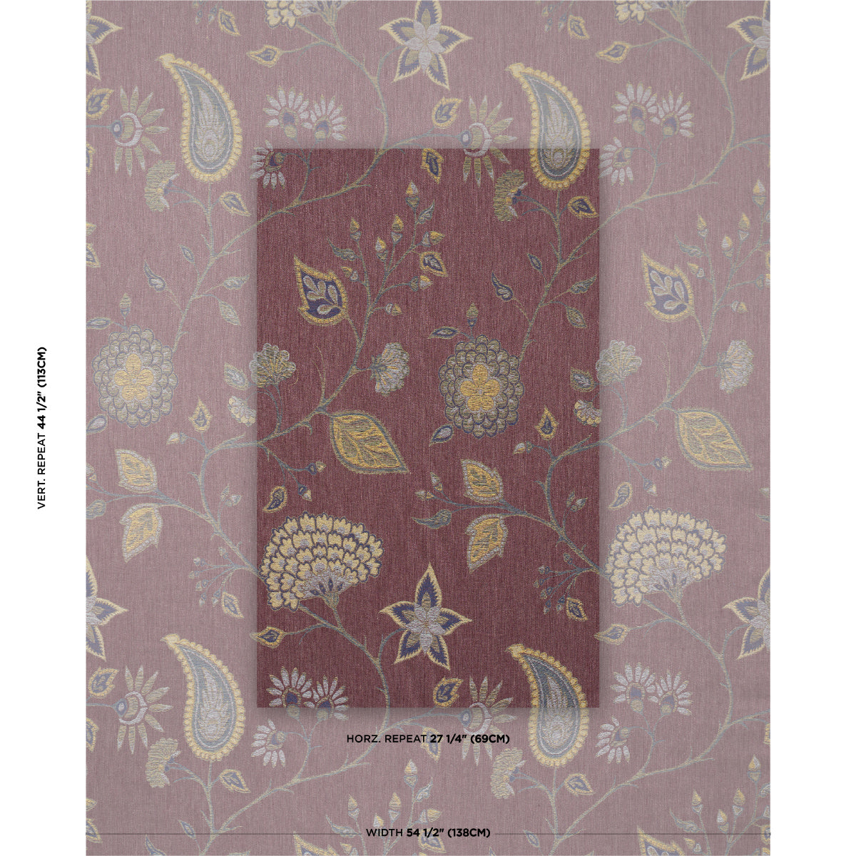 Fiammetta Jacquard fabric in rosa color - pattern number 86151 - by Schumacher in the Acquerello collection