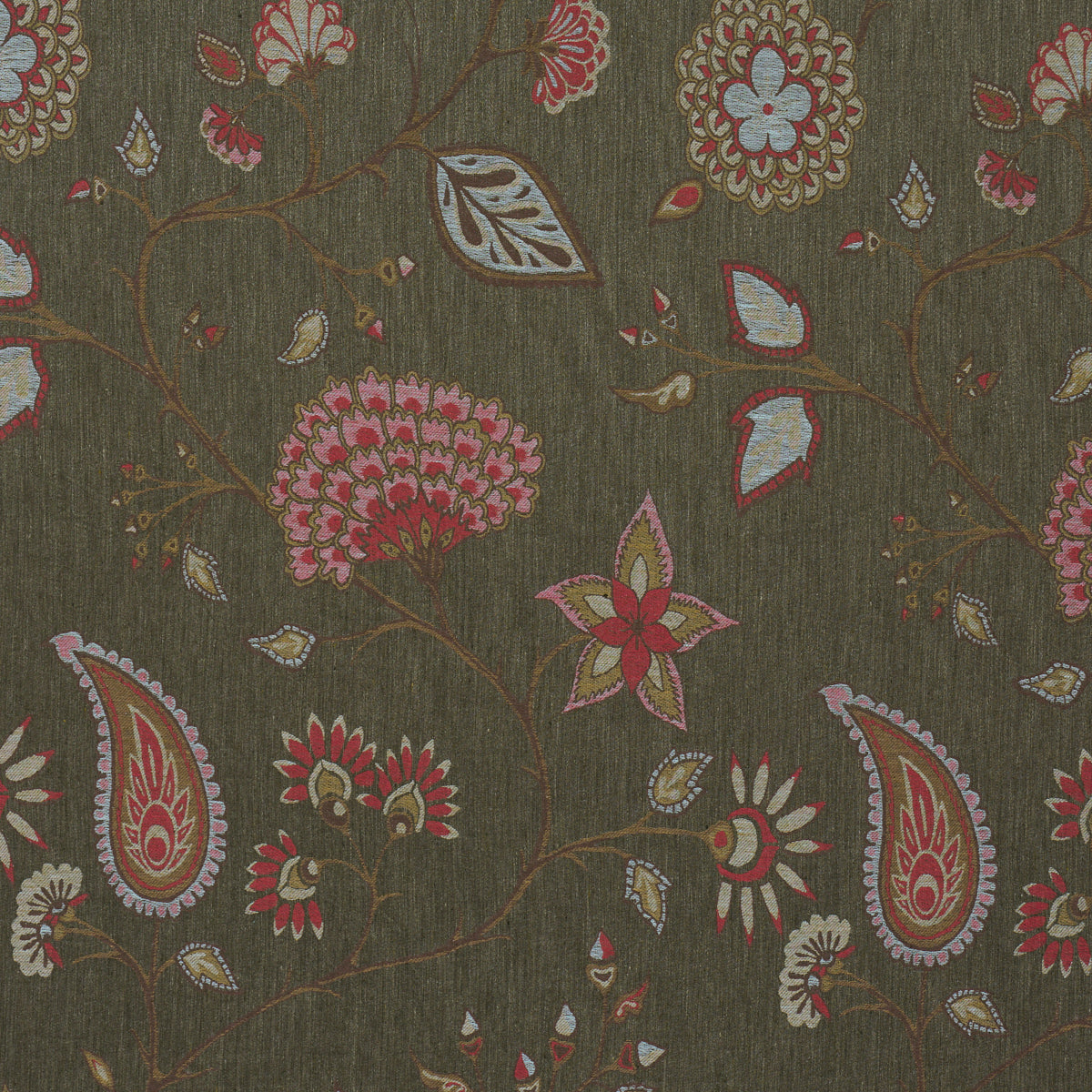 Fiammetta Jacquard fabric in verde color - pattern number 86152 - by Schumacher in the Acquerello collection