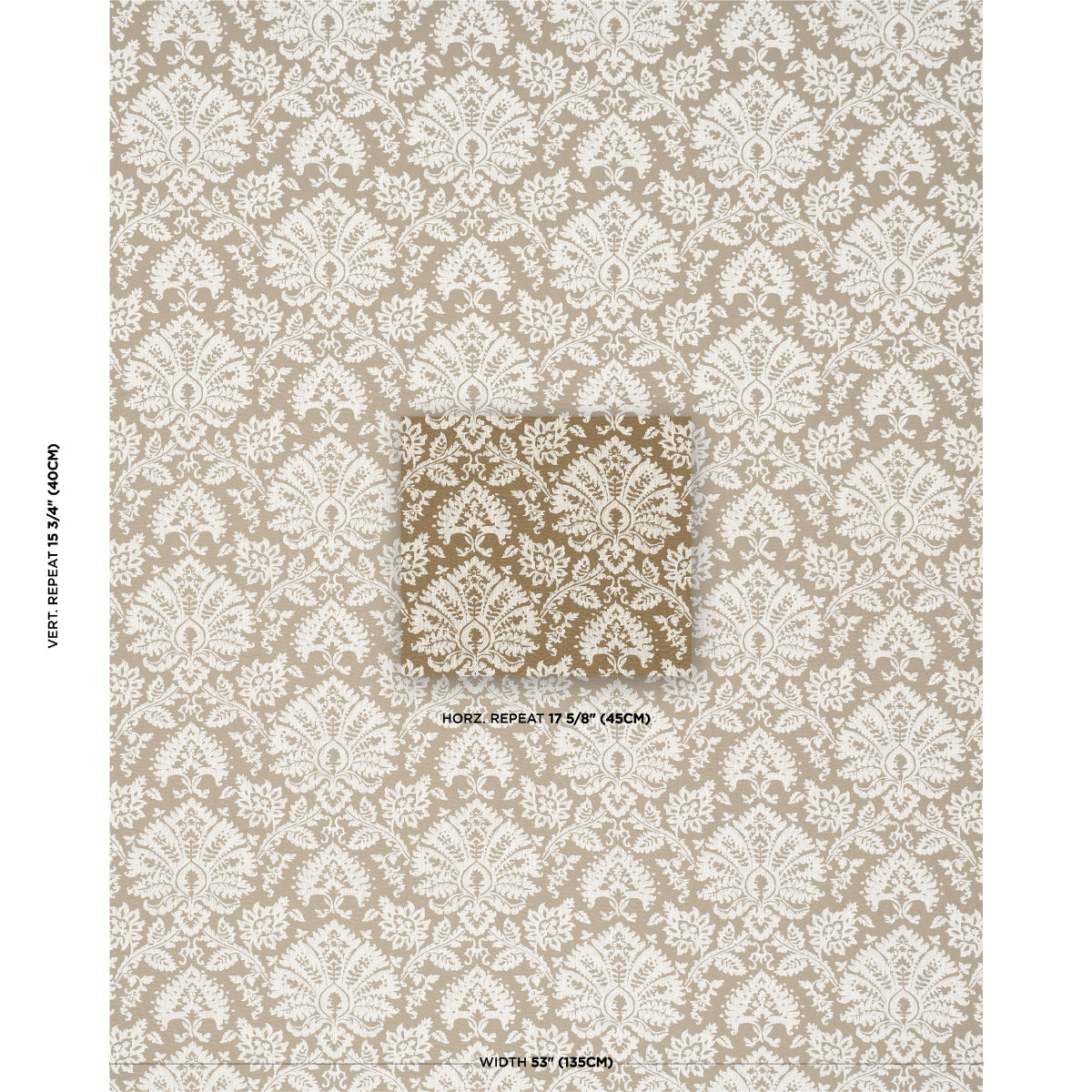 Gianna Embroidery fabric in caramel color - pattern number 86162 - by Schumacher in the Acquerello collection