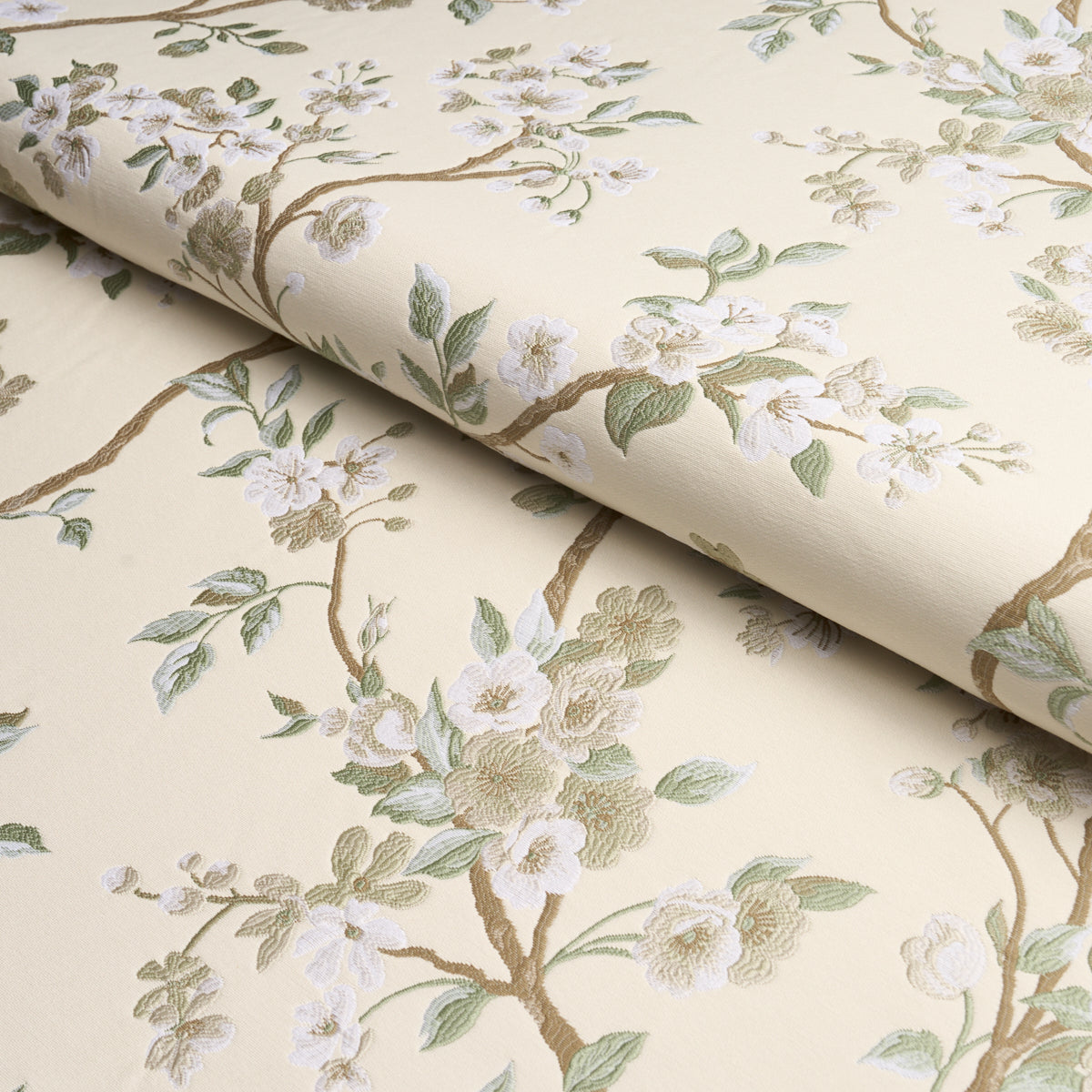 Cherry Blossom fabric in citron color - pattern number 86220 - by Schumacher in the Schumacher Classics collection