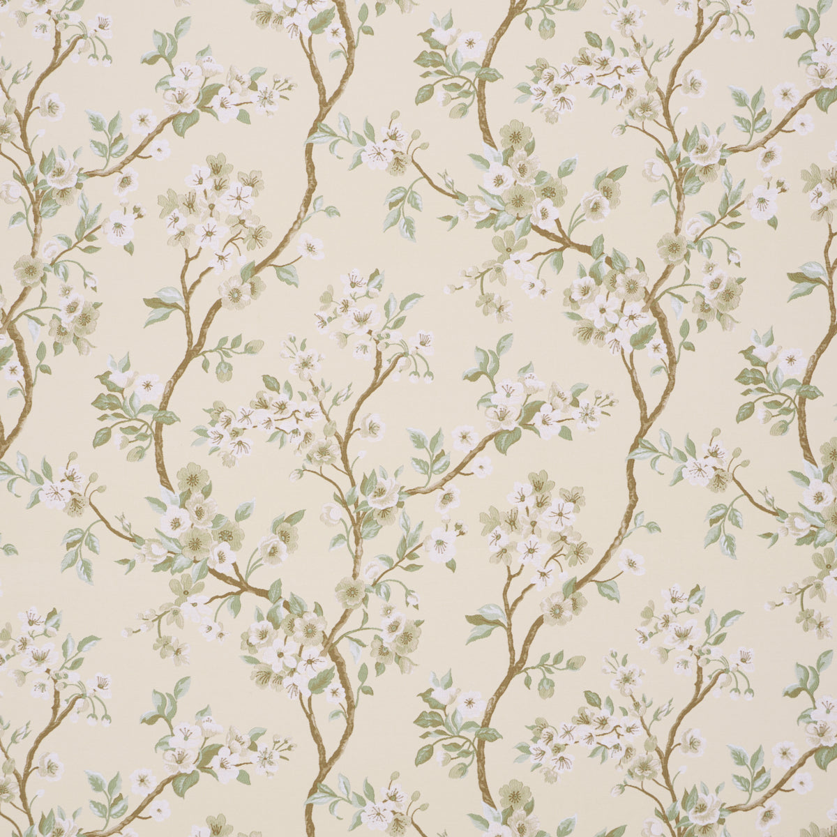 Cherry Blossom fabric in citron color - pattern number 86220 - by Schumacher in the Schumacher Classics collection
