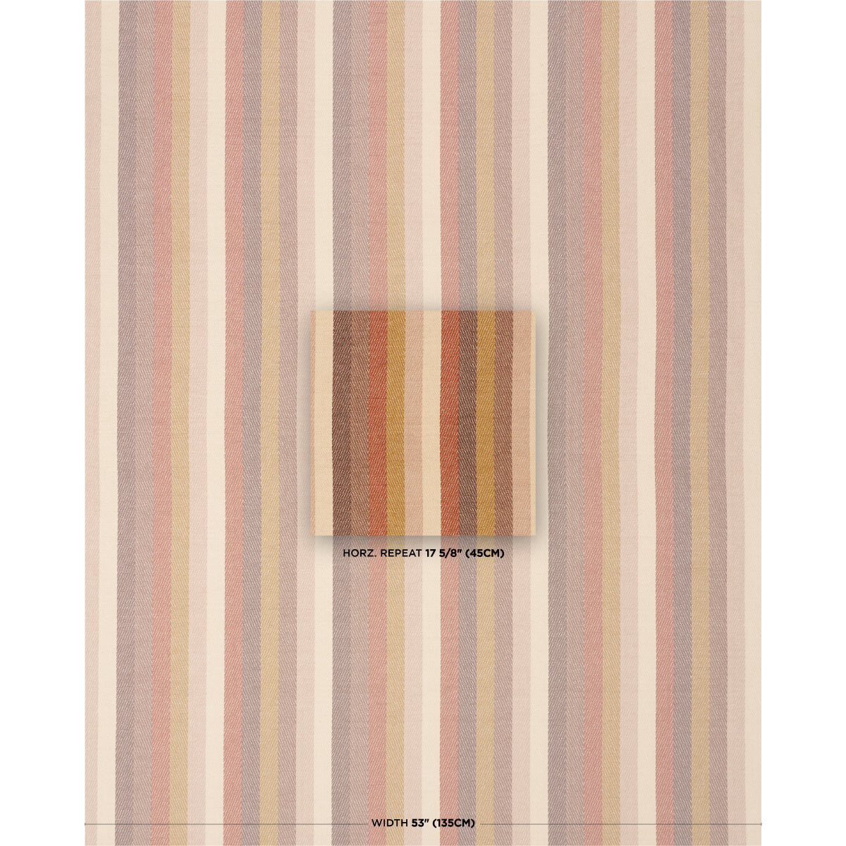 Dancing Stripe fabric in cedar color - pattern number 86240 - by Schumacher in the True Stripes collection