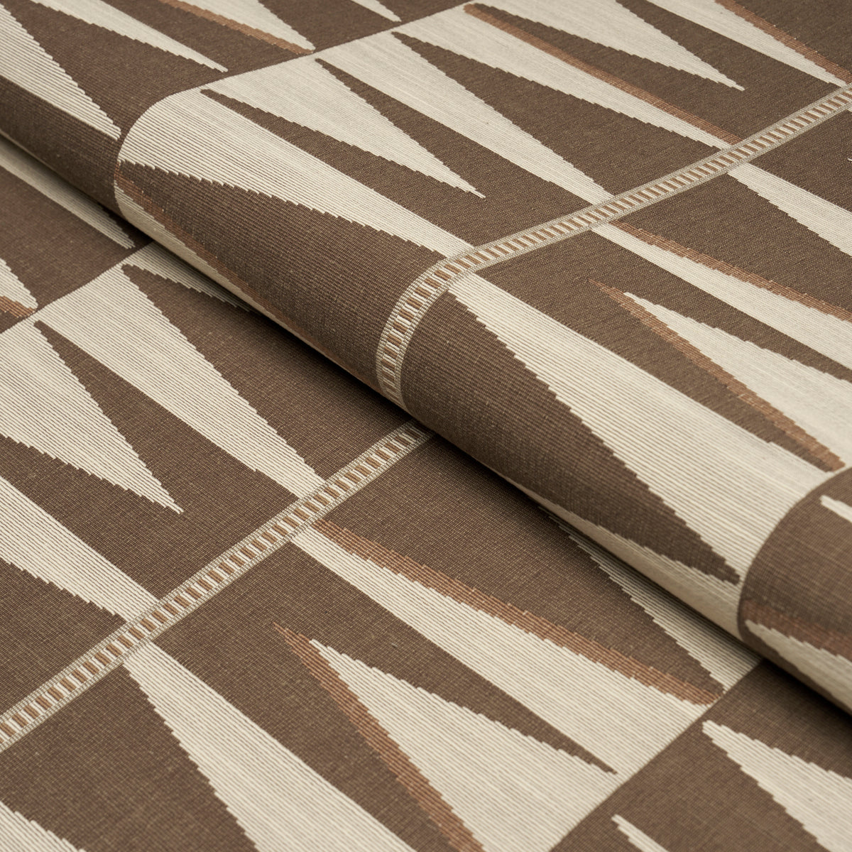 Sarita Tapestry fabric in java color - pattern number 86250 - by Schumacher in the True Stripes collection