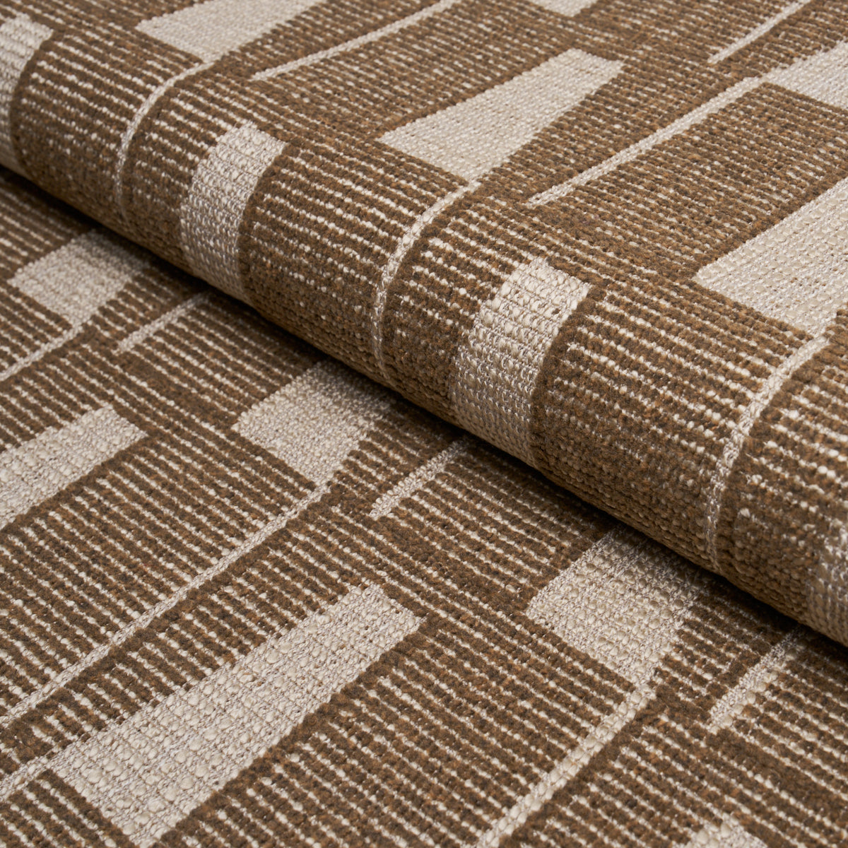 Gaetan Performance fabric in chocolate color - pattern number 86421 - by Schumacher in the Schumacher Utility: Wovens collection