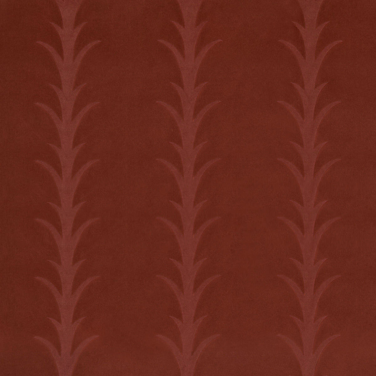 Acanthus Stripe Velvet fabric in terracotta color - pattern number 86452 - by Schumacher in the Atelier Paris collection