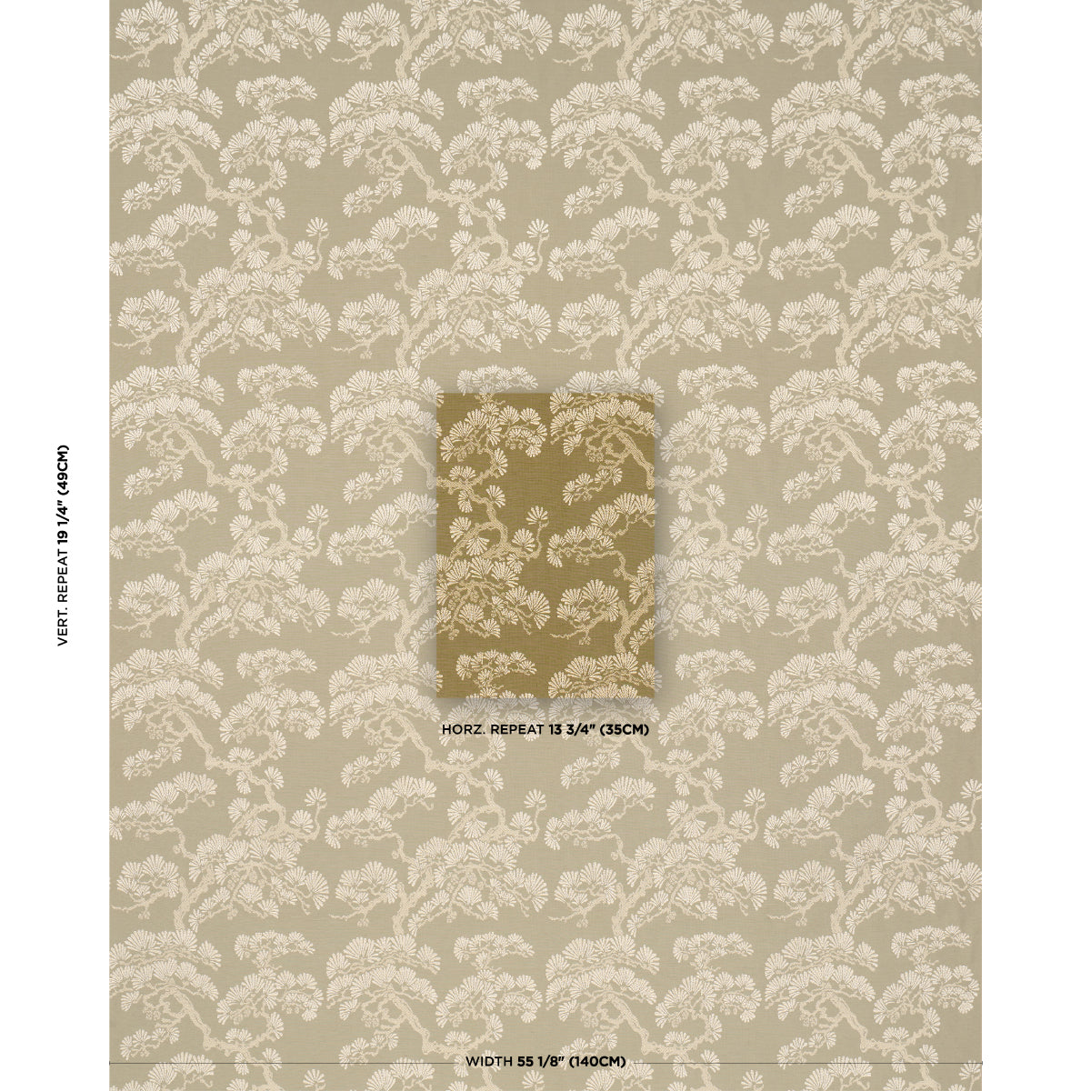 Hinata fabric in olive color - pattern number 86531 - by Schumacher in the Japonisme collection