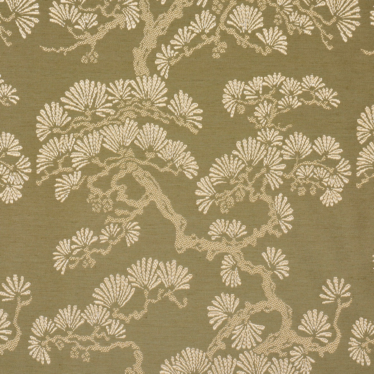 Hinata fabric in olive color - pattern number 86531 - by Schumacher in the Japonisme collection