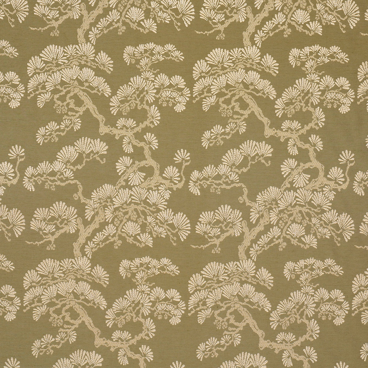 Hinata fabric in olive color - pattern number 86531 - by Schumacher in the Japonisme collection