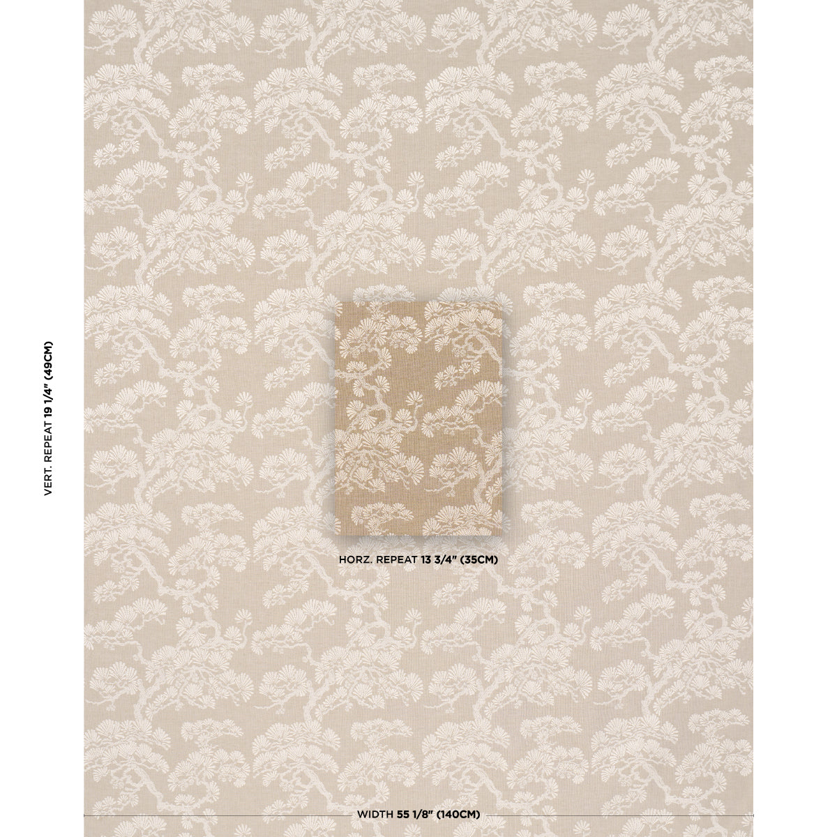 Hinata fabric in neutral color - pattern number 86532 - by Schumacher in the Japonisme collection