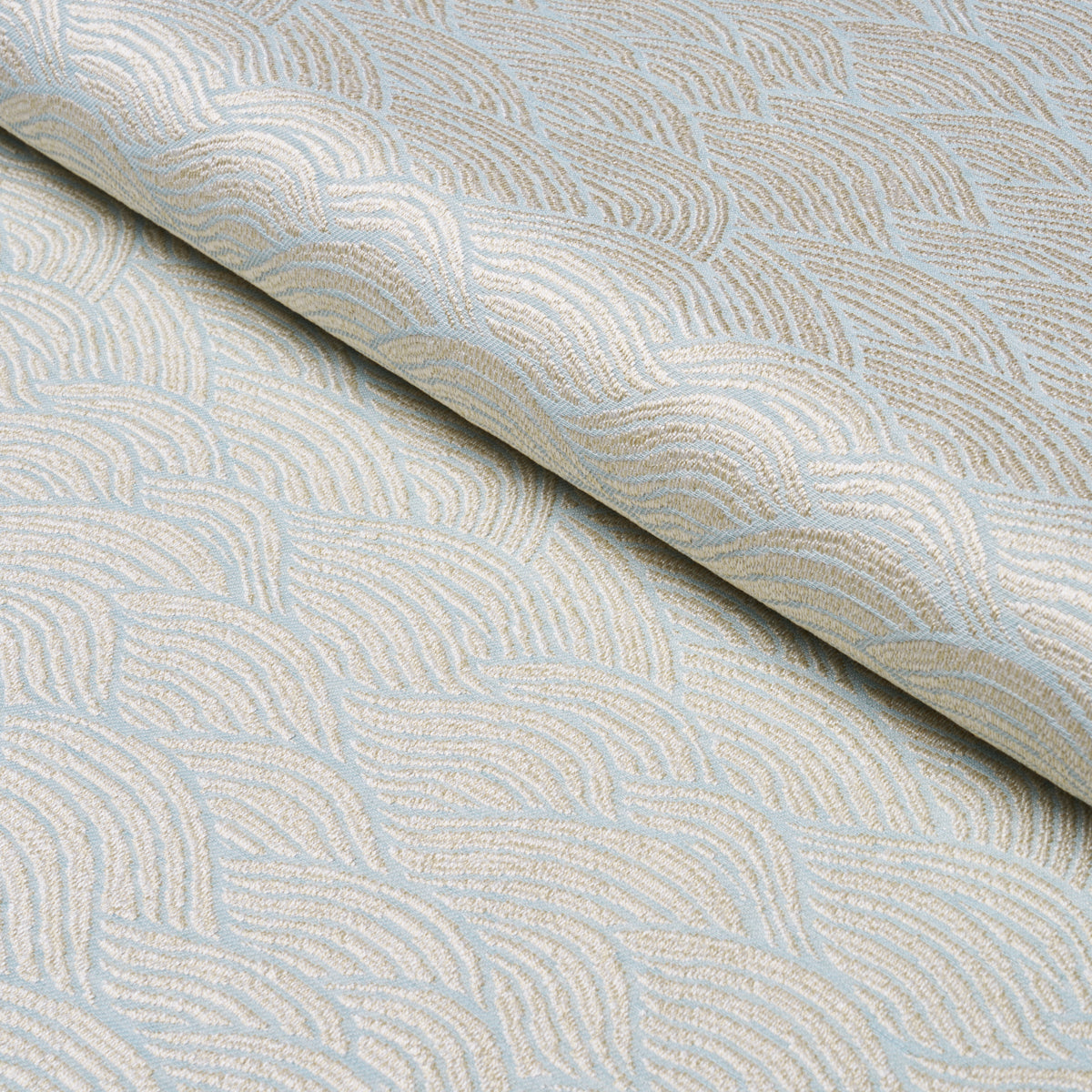 Symphony Scallop fabric in sky color - pattern number 86540 - by Schumacher in the Japonisme collection