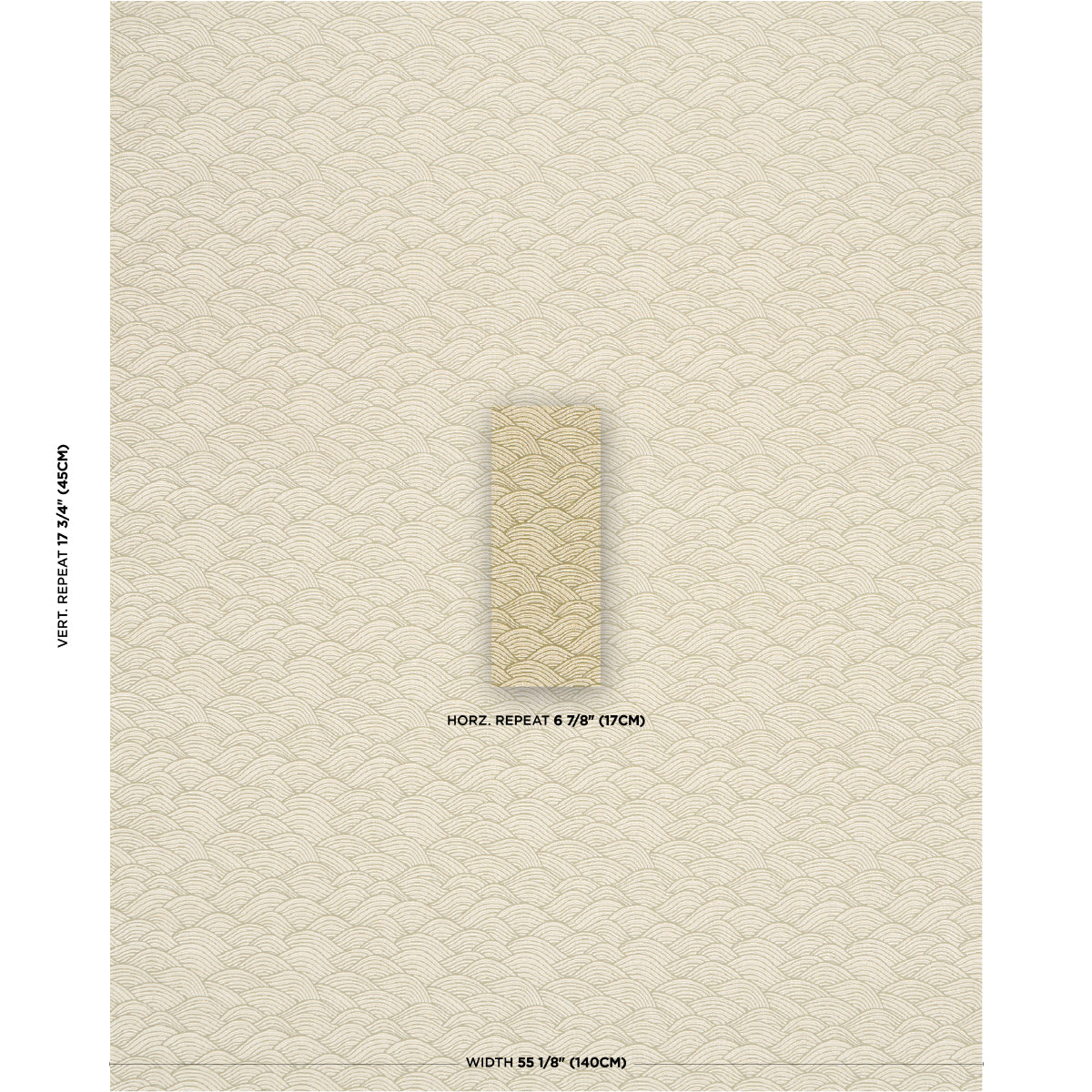 Symphony Scallop fabric in olive color - pattern number 86541 - by Schumacher in the Japonisme collection