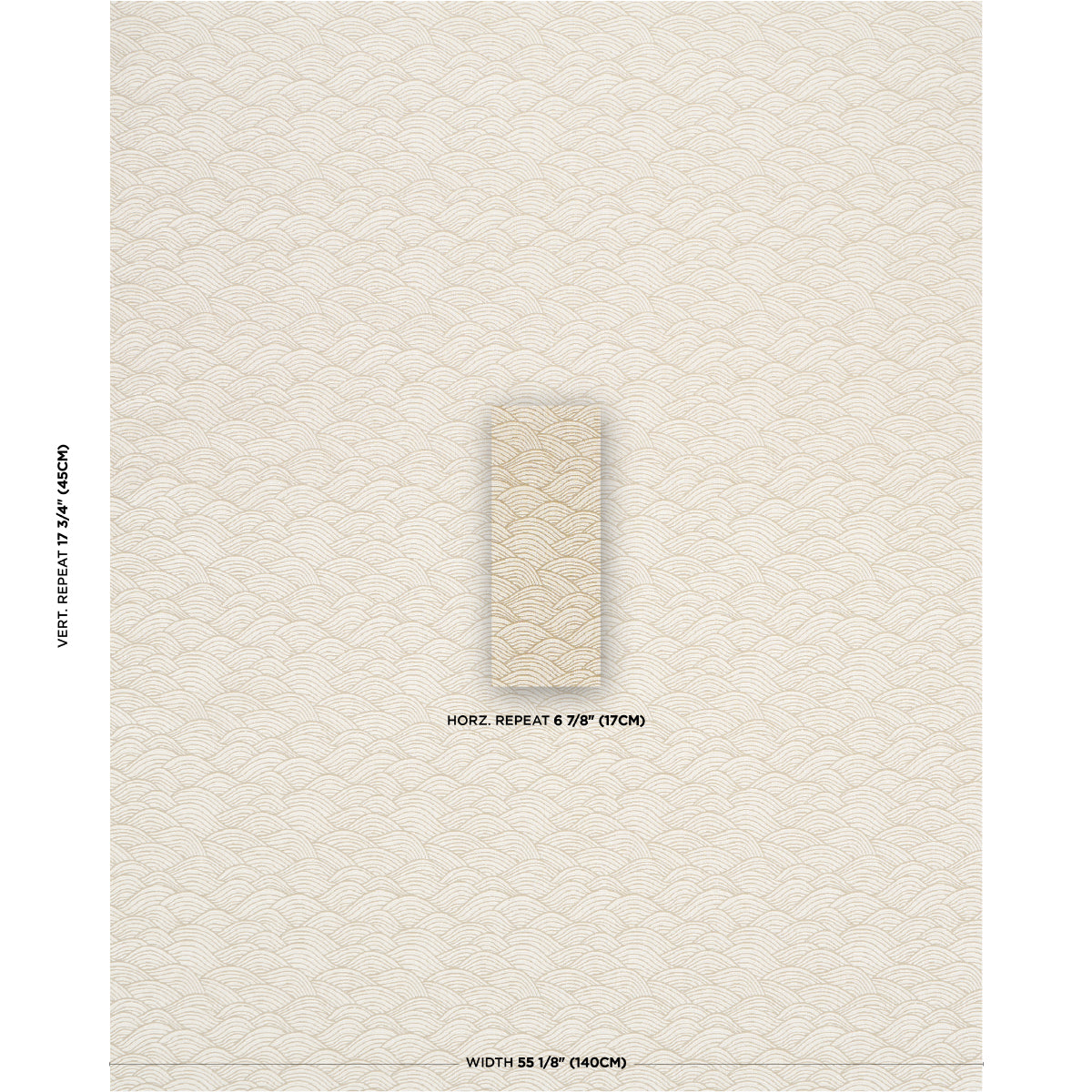 Symphony Scallop fabric in neutral color - pattern number 86542 - by Schumacher in the Japonisme collection