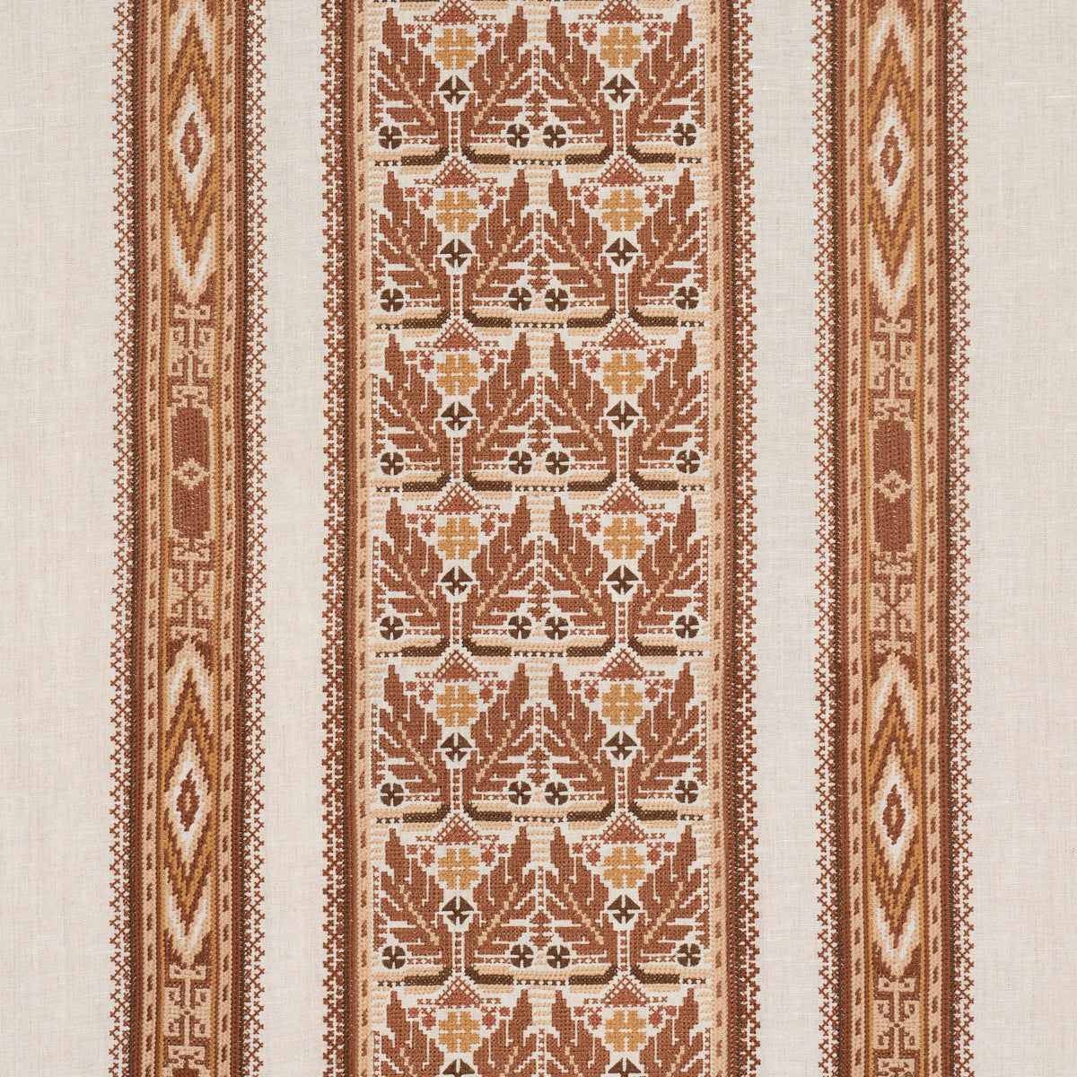 Ayla Embroidery fabric in spice color - pattern number 86552 - by Schumacher in the Exquisite Embroideries collection