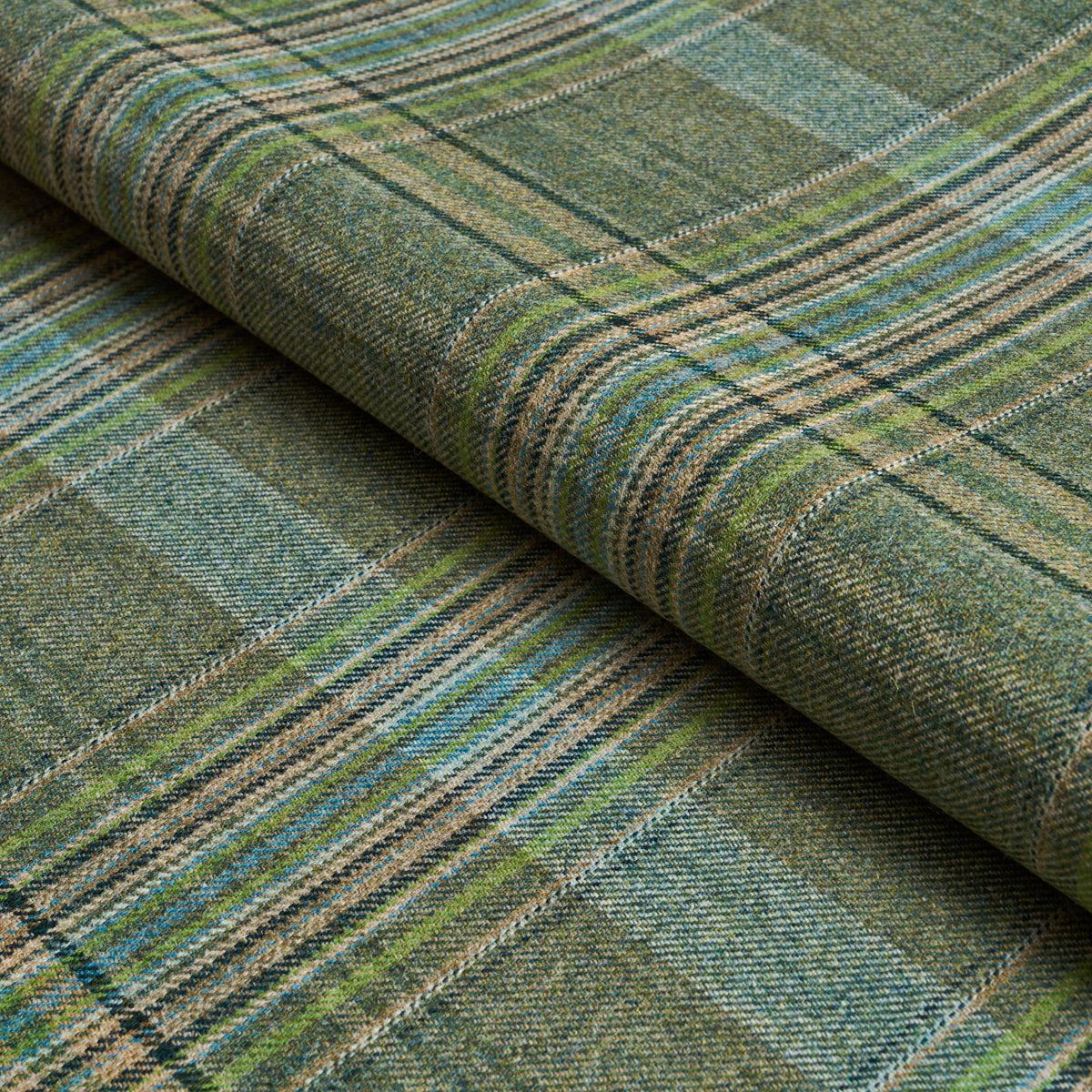 Campbell Plaid fabric in forest color - pattern number 86581 - by Schumacher in the A Country Life collection