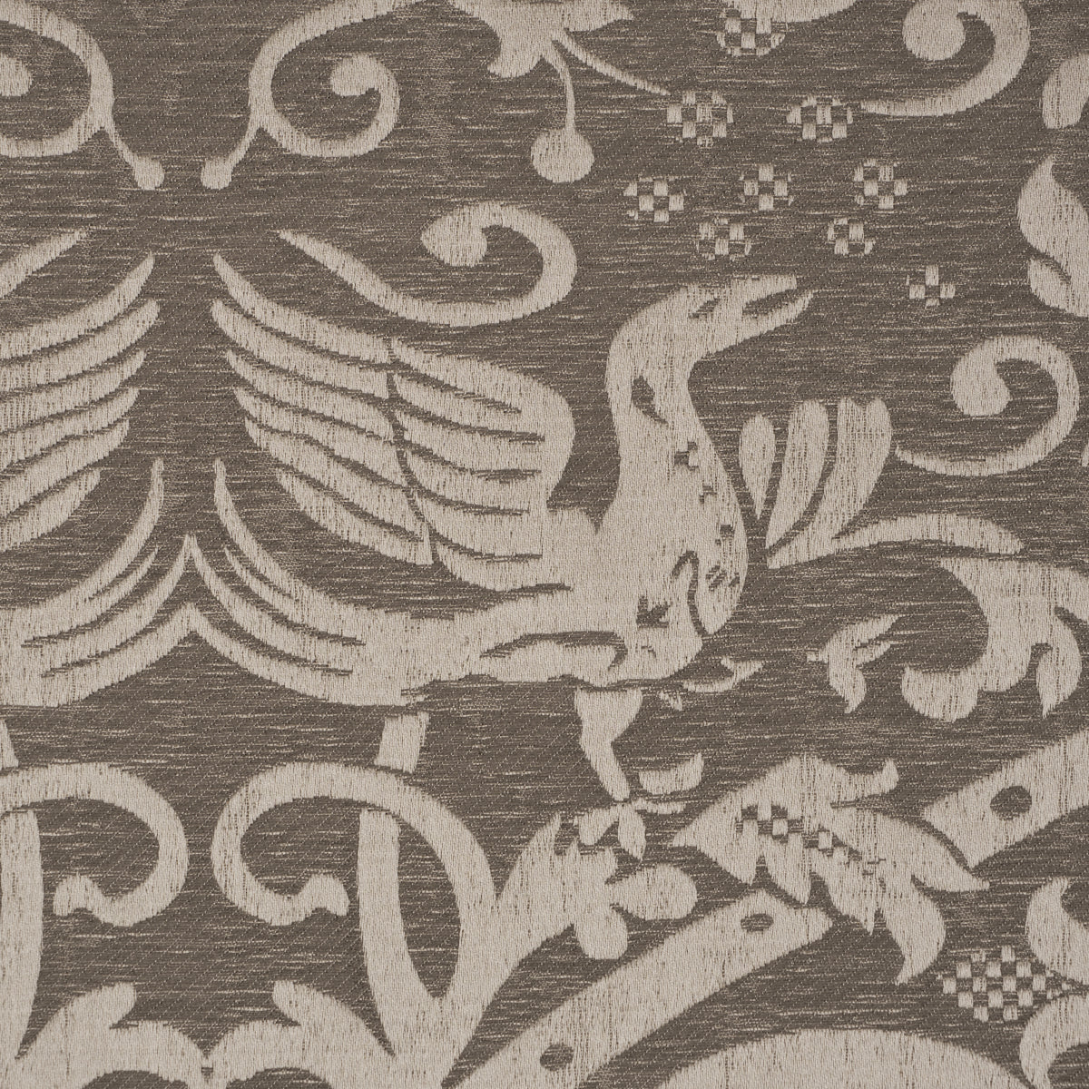 Dougal Damask fabric in smoke color - pattern number 86590 - by Schumacher in the A Country Life collection