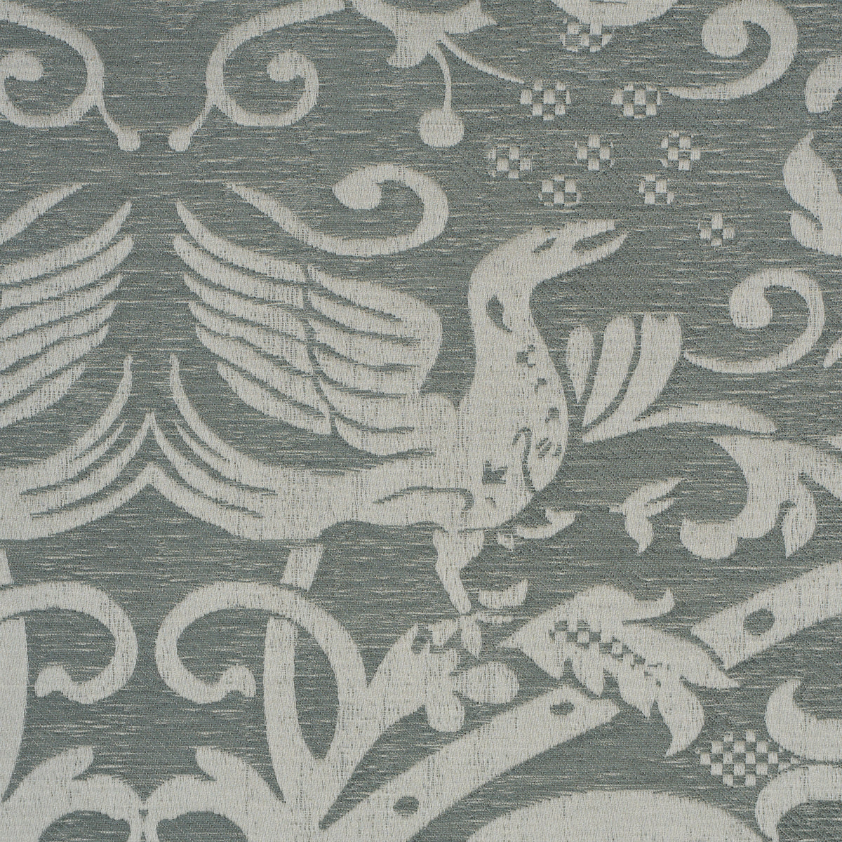 Dougal Damask fabric in mist color - pattern number 86592 - by Schumacher in the A Country Life collection