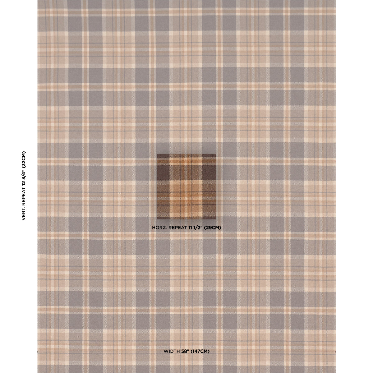 Harris Merino Plaid fabric in spice color - pattern number 86611 - by Schumacher in the A Country Life collection