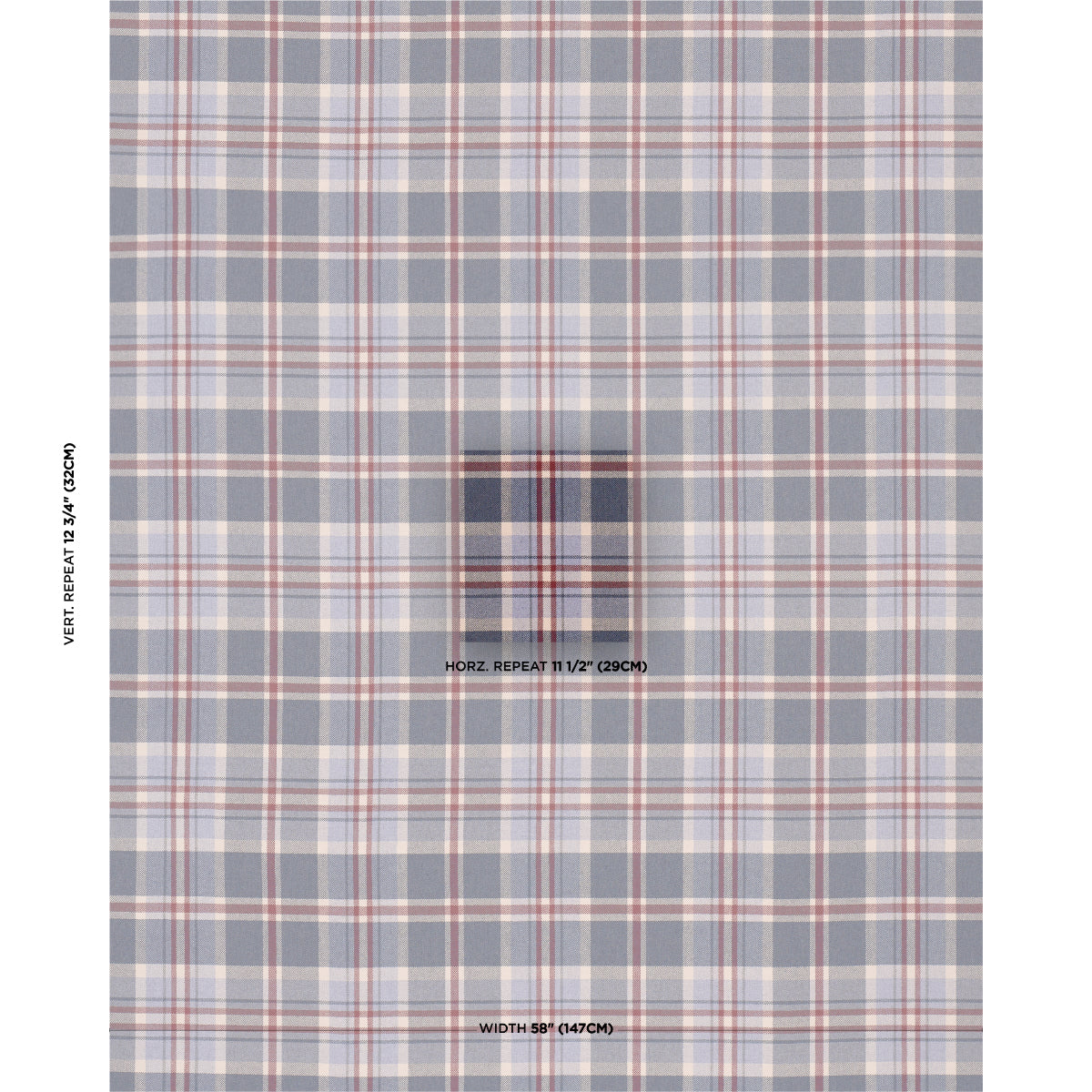 Harris Merino Plaid fabric in americana color - pattern number 86612 - by Schumacher in the A Country Life collection