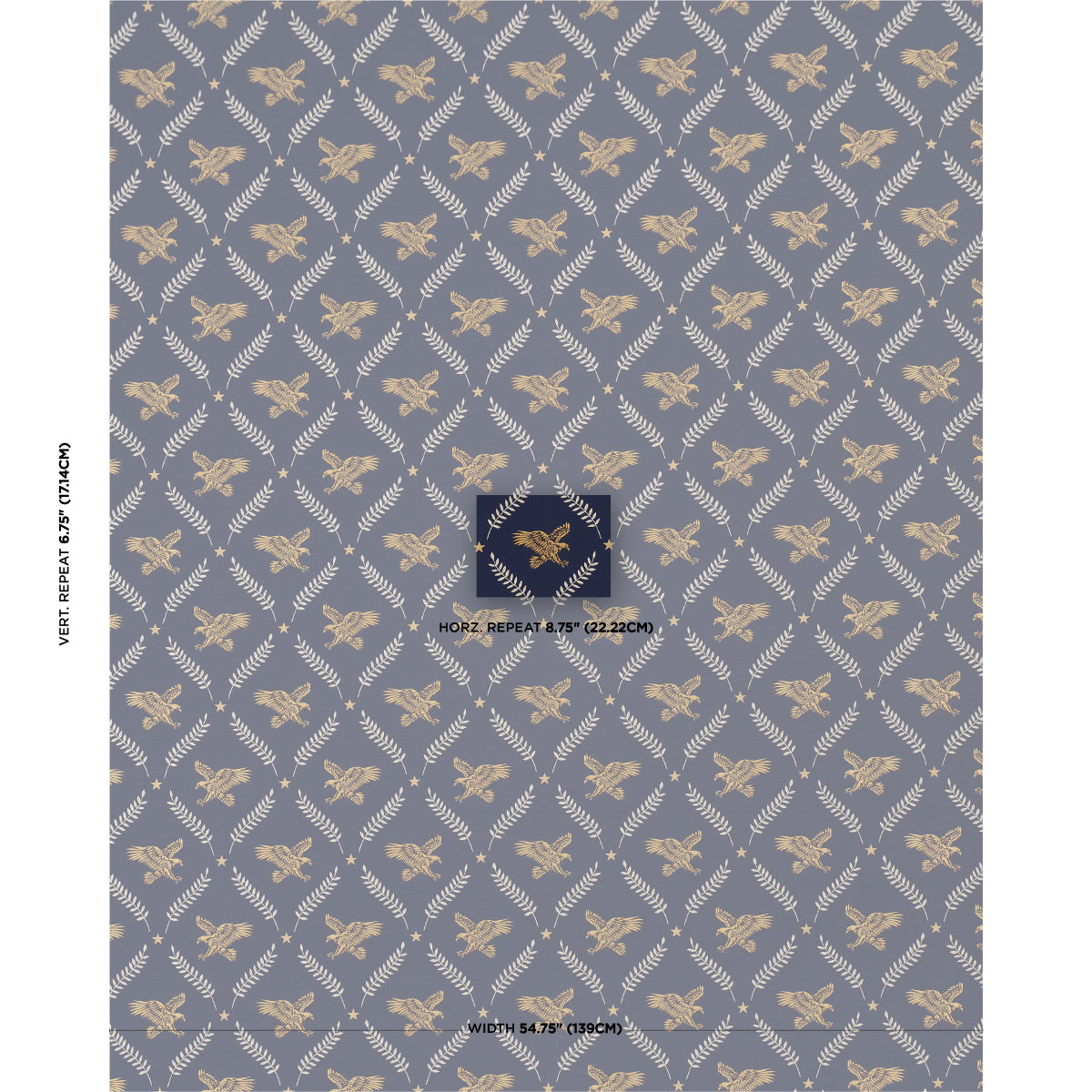 Lolaire fabric in navy color - pattern number 86621 - by Schumacher in the A Country Life collection