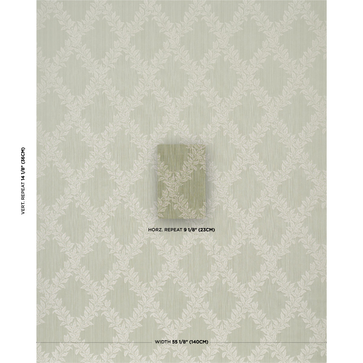 Tyninghame Trellis fabric in sage color - pattern number 86640 - by Schumacher in the A Country Life collection